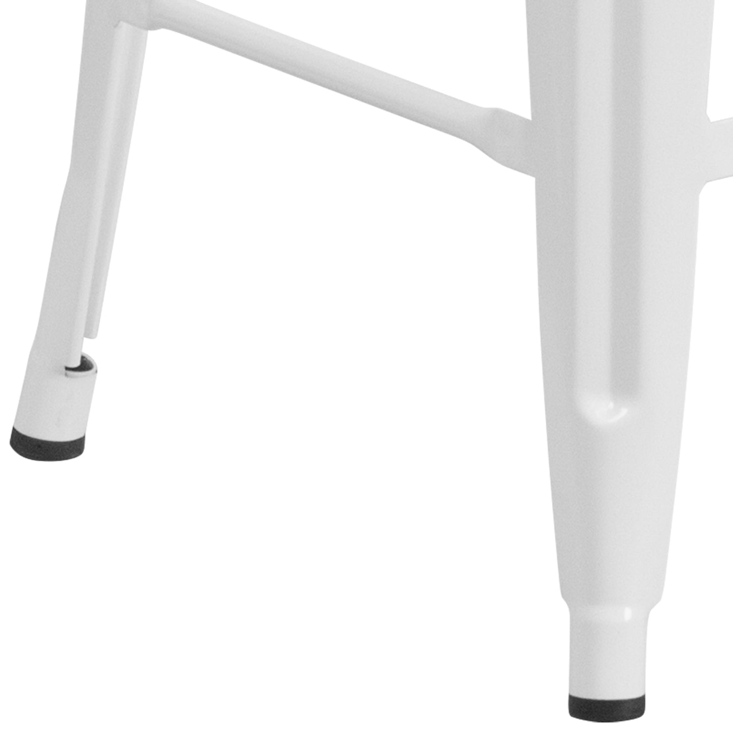 Lily 24" High Backless White Metal Counter Height Stool with Square Wood Seat White