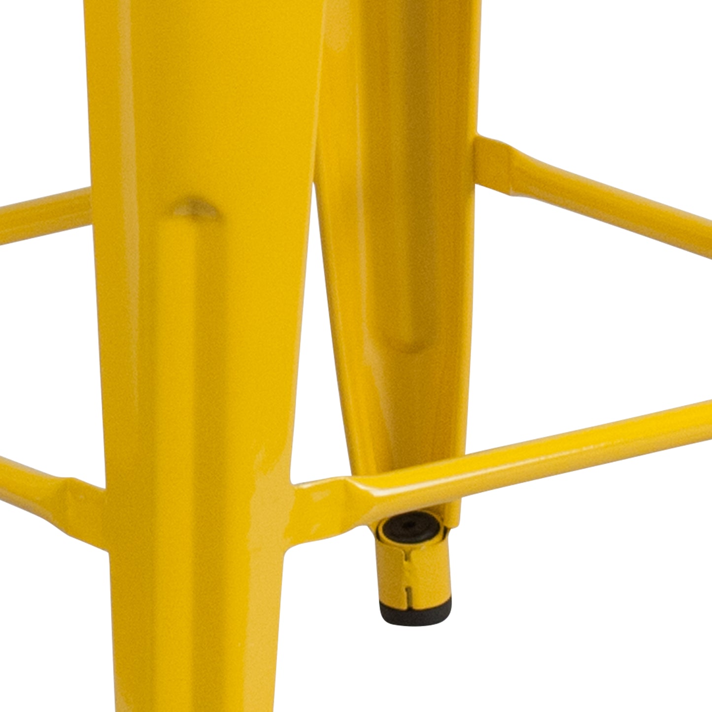 Kai Commercial Grade 24" High Backless Yellow Metal Indoor-Outdoor Counter Height Stool with Square Seat Yellow