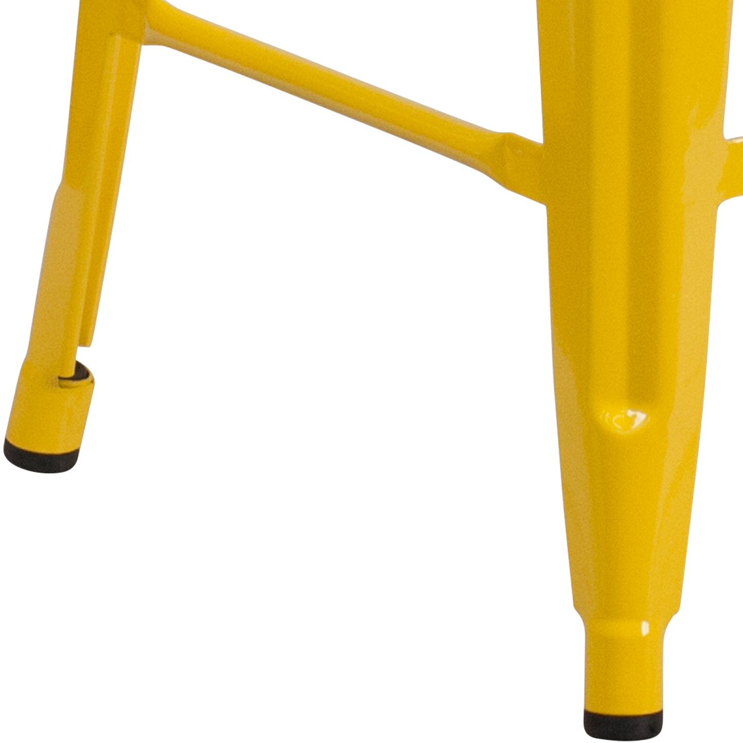 Kai Commercial Grade 24" High Backless Yellow Metal Indoor-Outdoor Counter Height Stool with Square Seat Yellow