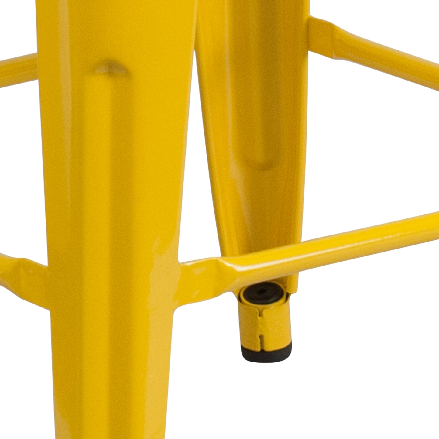 Lily 24" High Backless Yellow Metal Counter Height Stool with Square Wood Seat Yellow