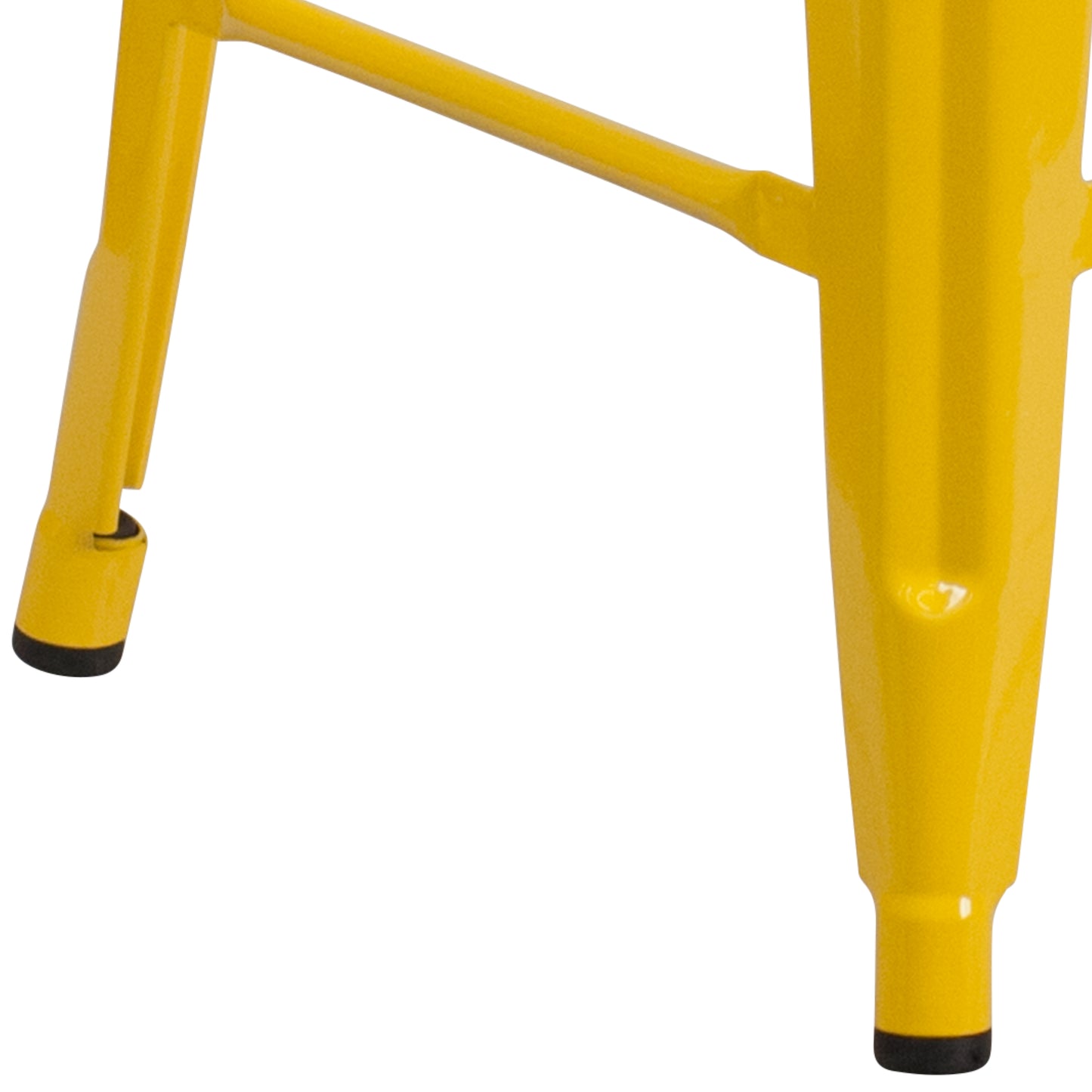 Lily 24" High Backless Yellow Metal Counter Height Stool with Square Wood Seat Yellow