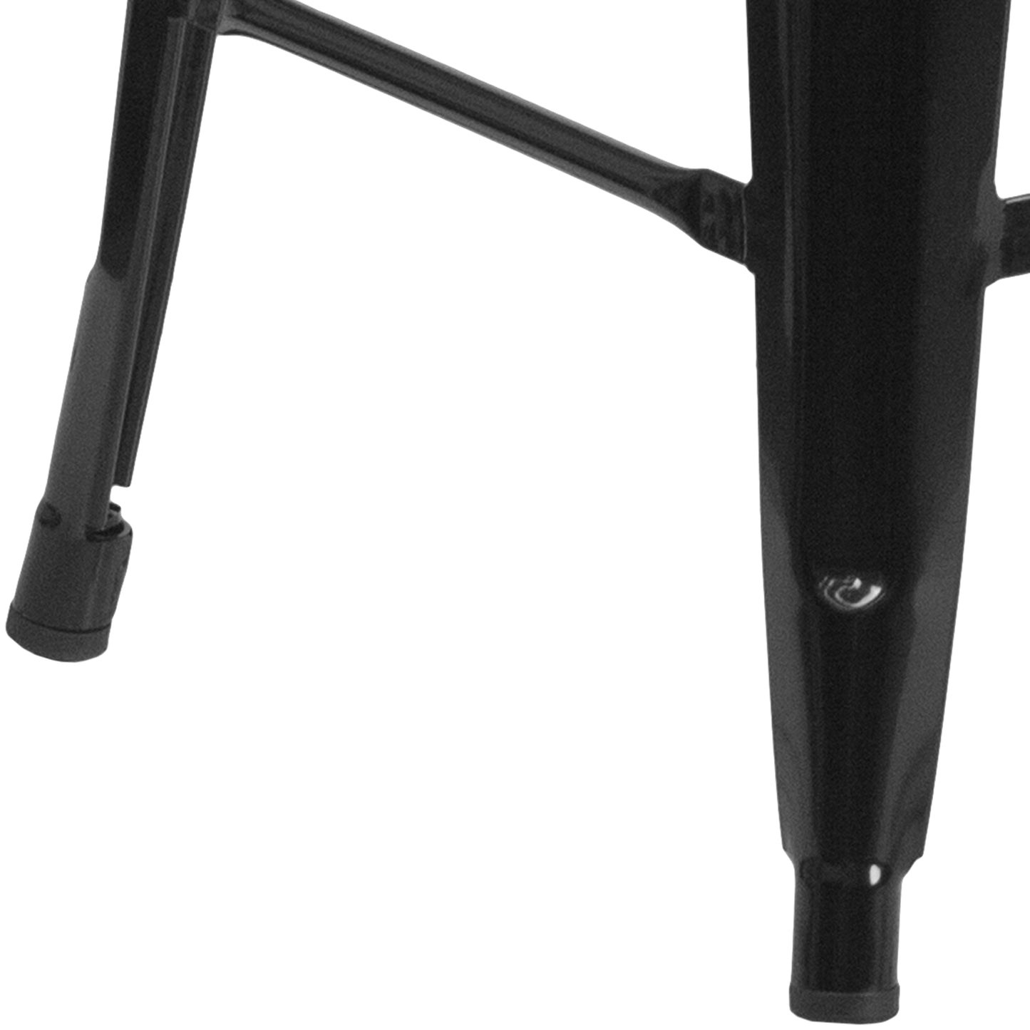 Kai Commercial Grade 30" High Backless Black Metal Indoor-Outdoor Barstool with Square Seat Black
