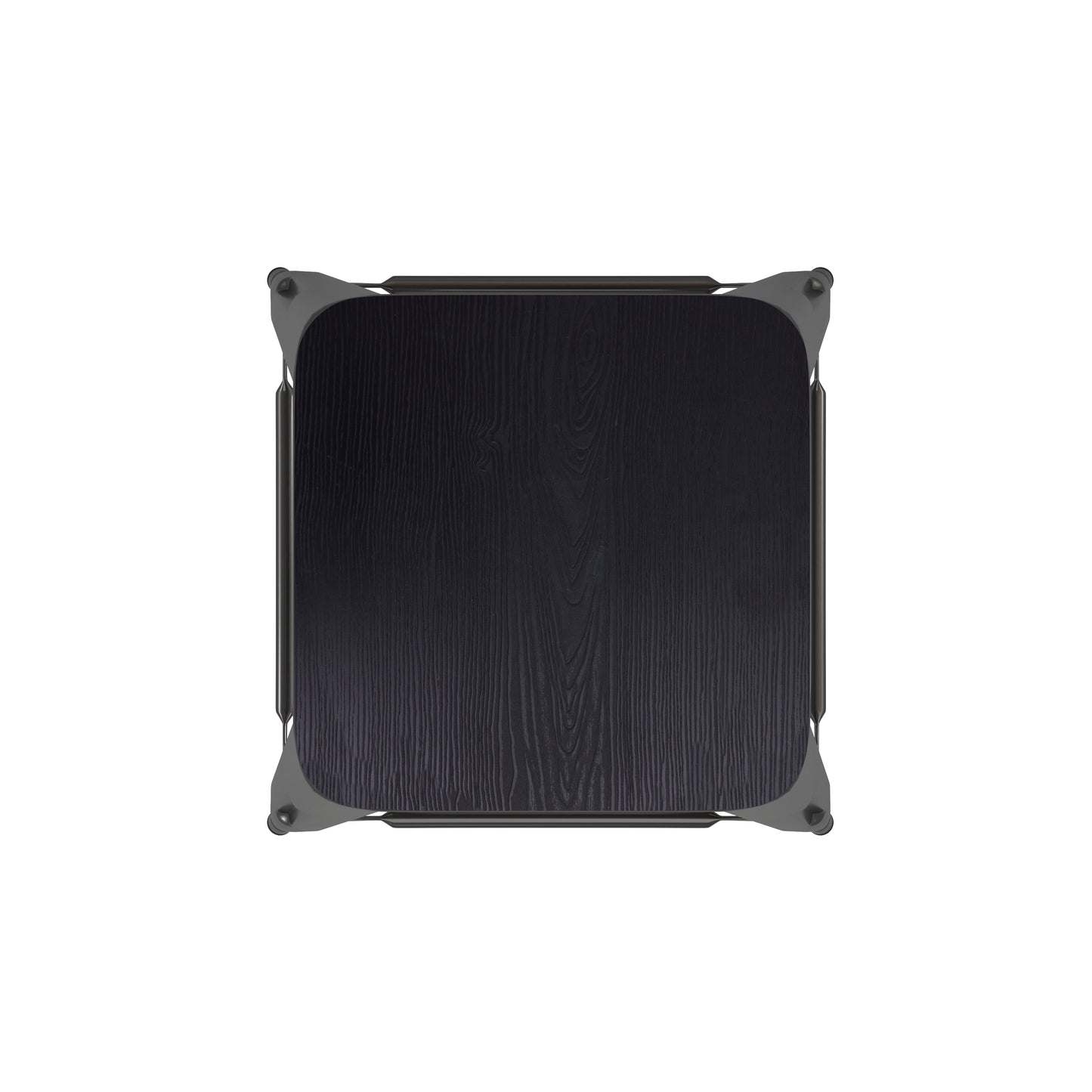 Kai Commercial Grade 30" High Backless Black Metal Indoor-Outdoor Barstool with Black Poly Resin Wood Seat Black Seat/Black Frame