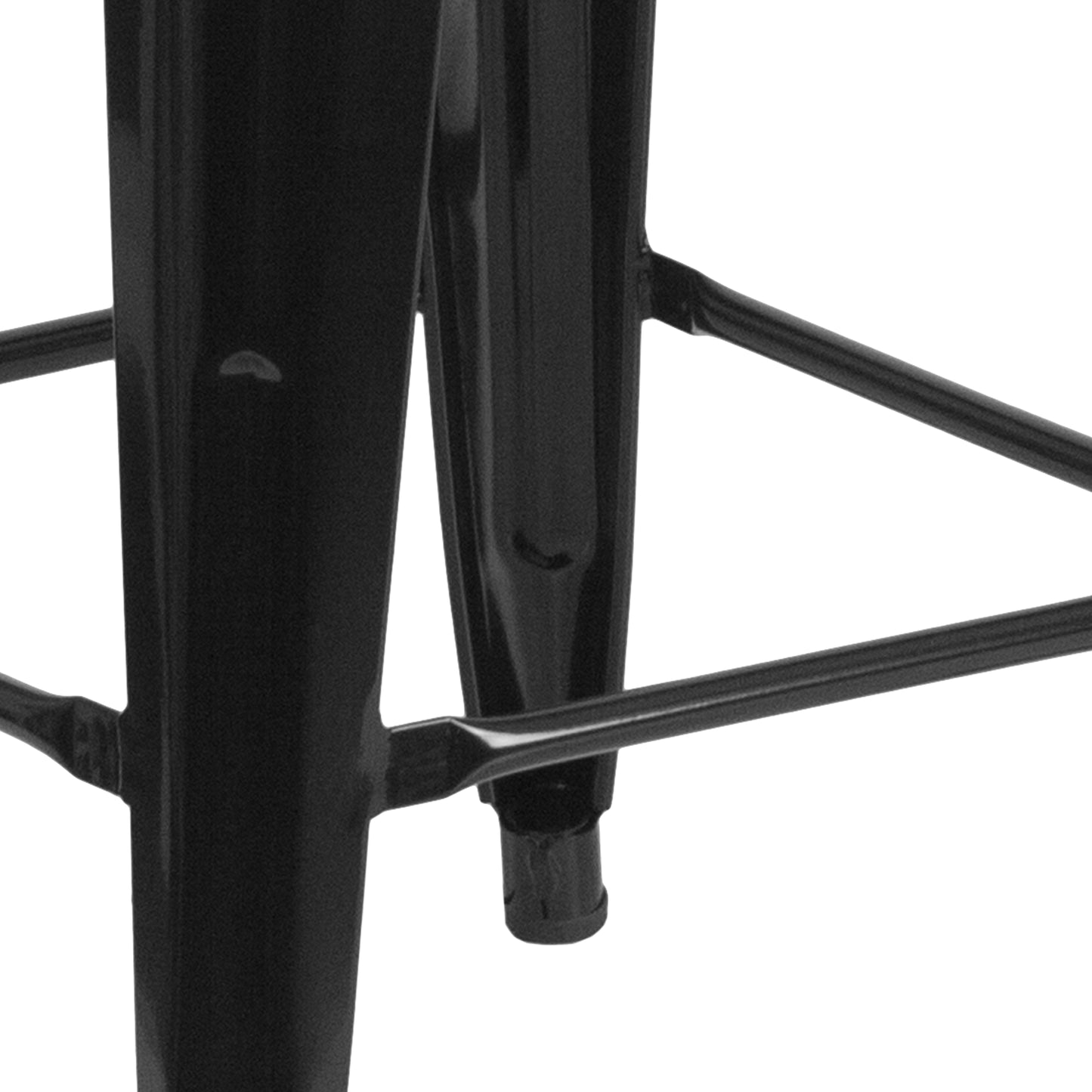 Lily 30" High Backless Black Metal Barstool with Square Wood Seat Black