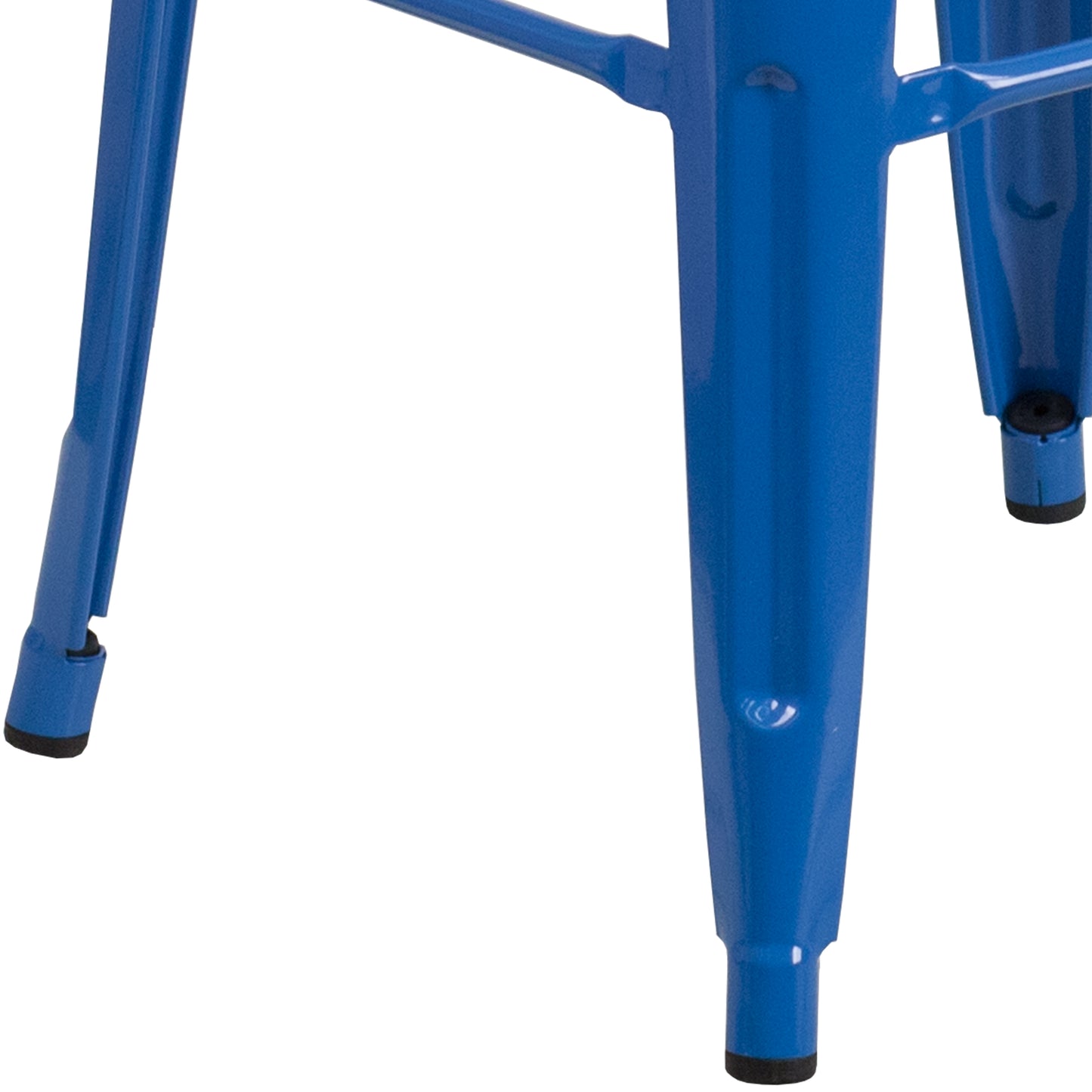 Kai Commercial Grade 30" High Backless Blue Metal Indoor-Outdoor Barstool with Square Seat Blue