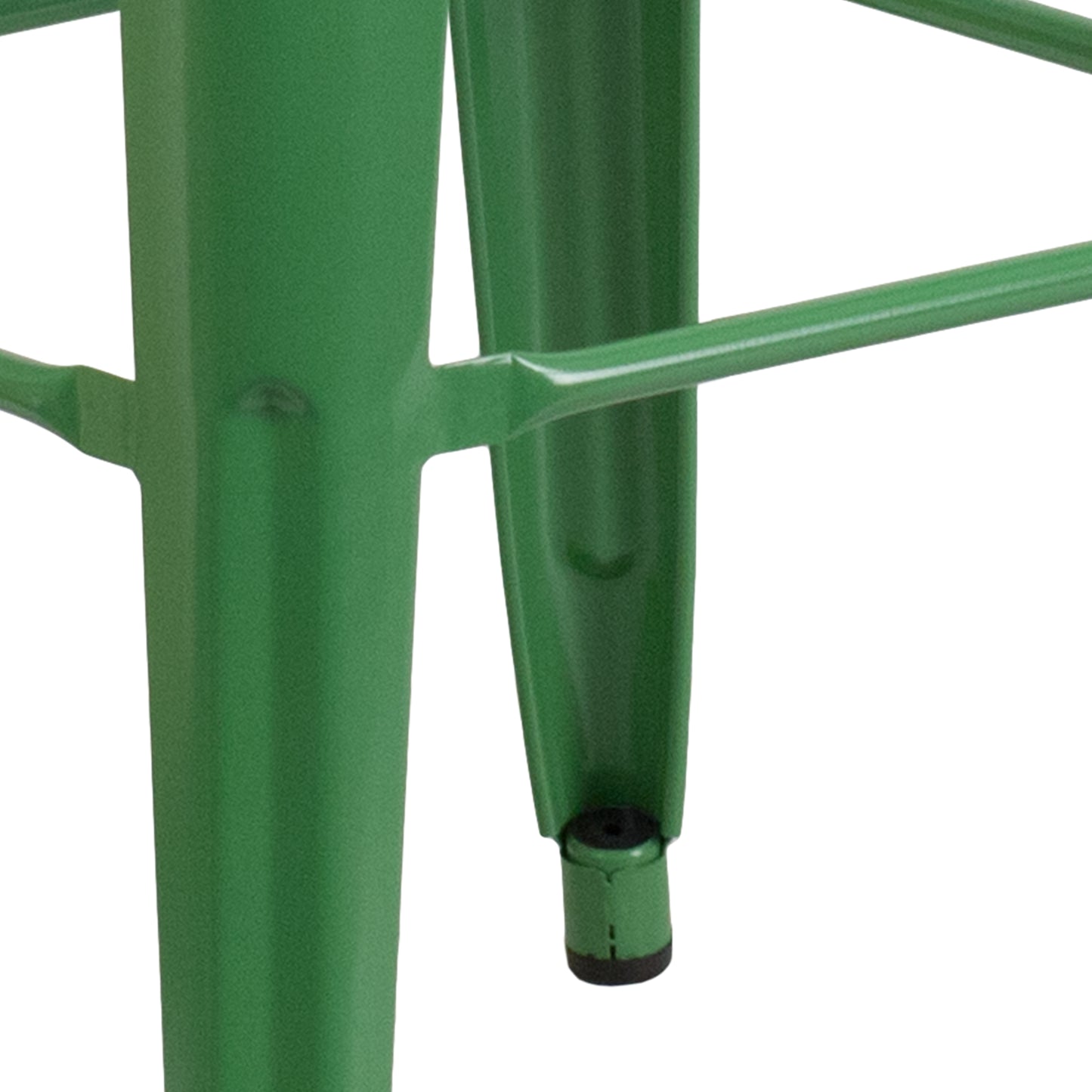 Kai Commercial Grade 30" High Backless Green Metal Indoor-Outdoor Barstool with Square Seat Green