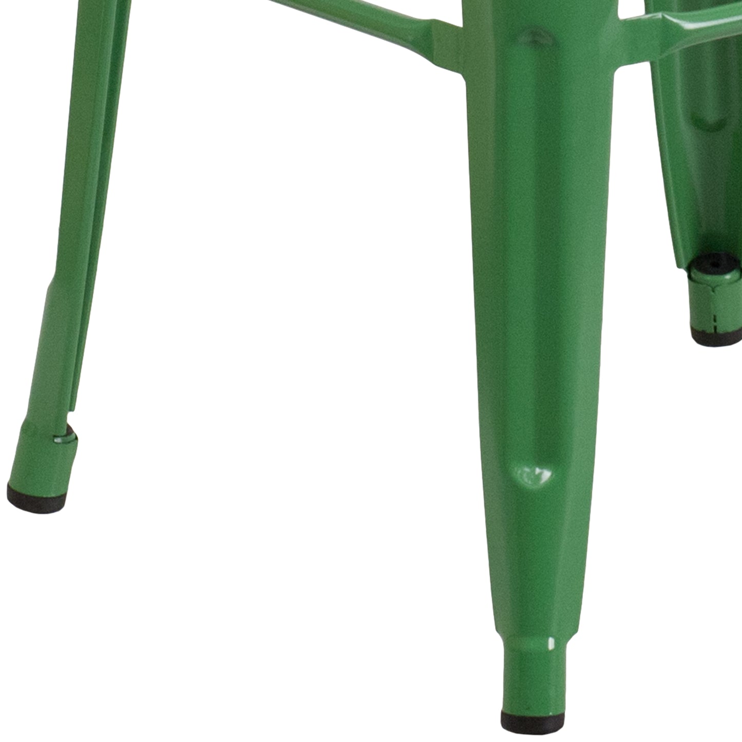 Kai Commercial Grade 30" High Backless Green Metal Indoor-Outdoor Barstool with Square Seat Green