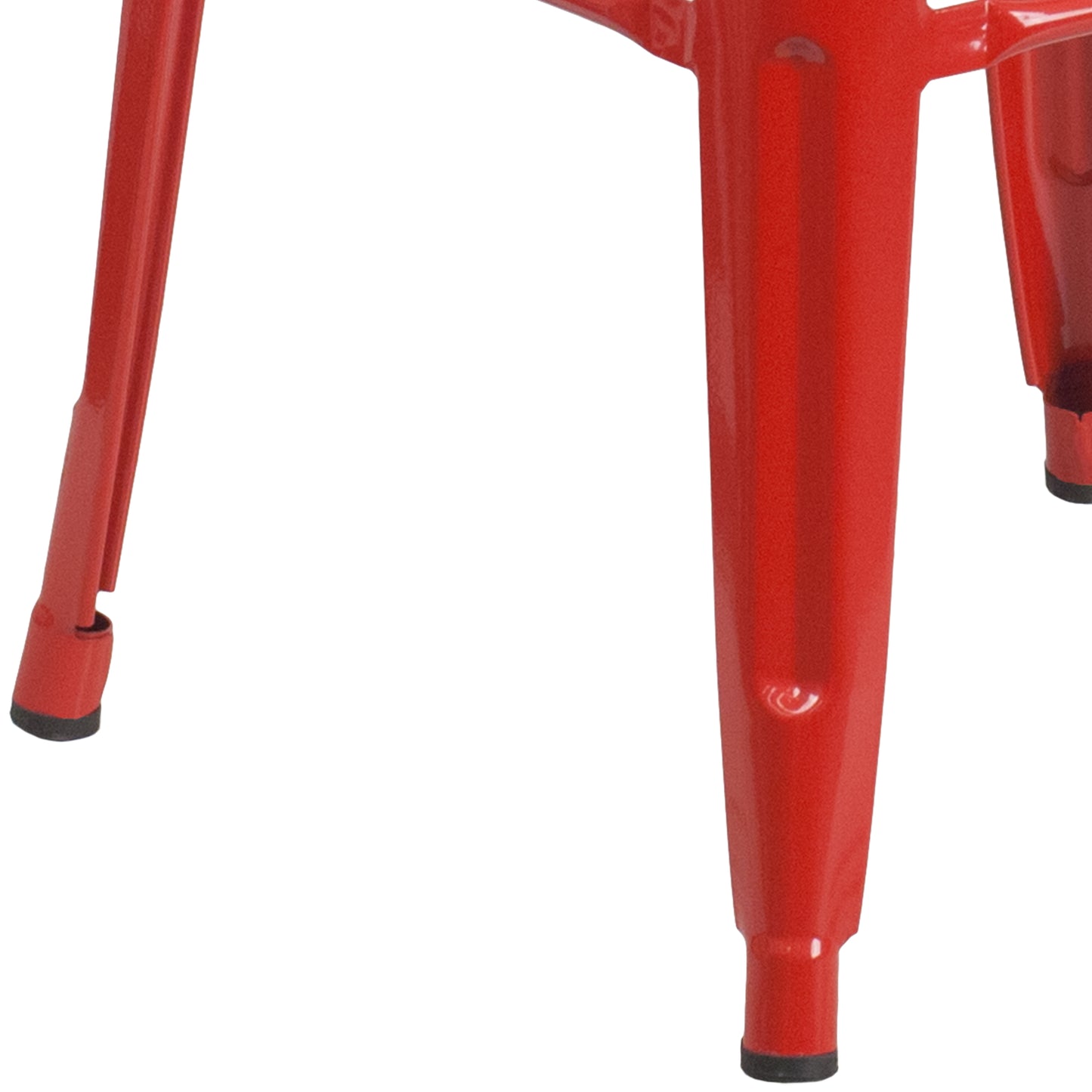 Kai Commercial Grade 30" High Backless Red Metal Indoor-Outdoor Barstool with Square Seat Red