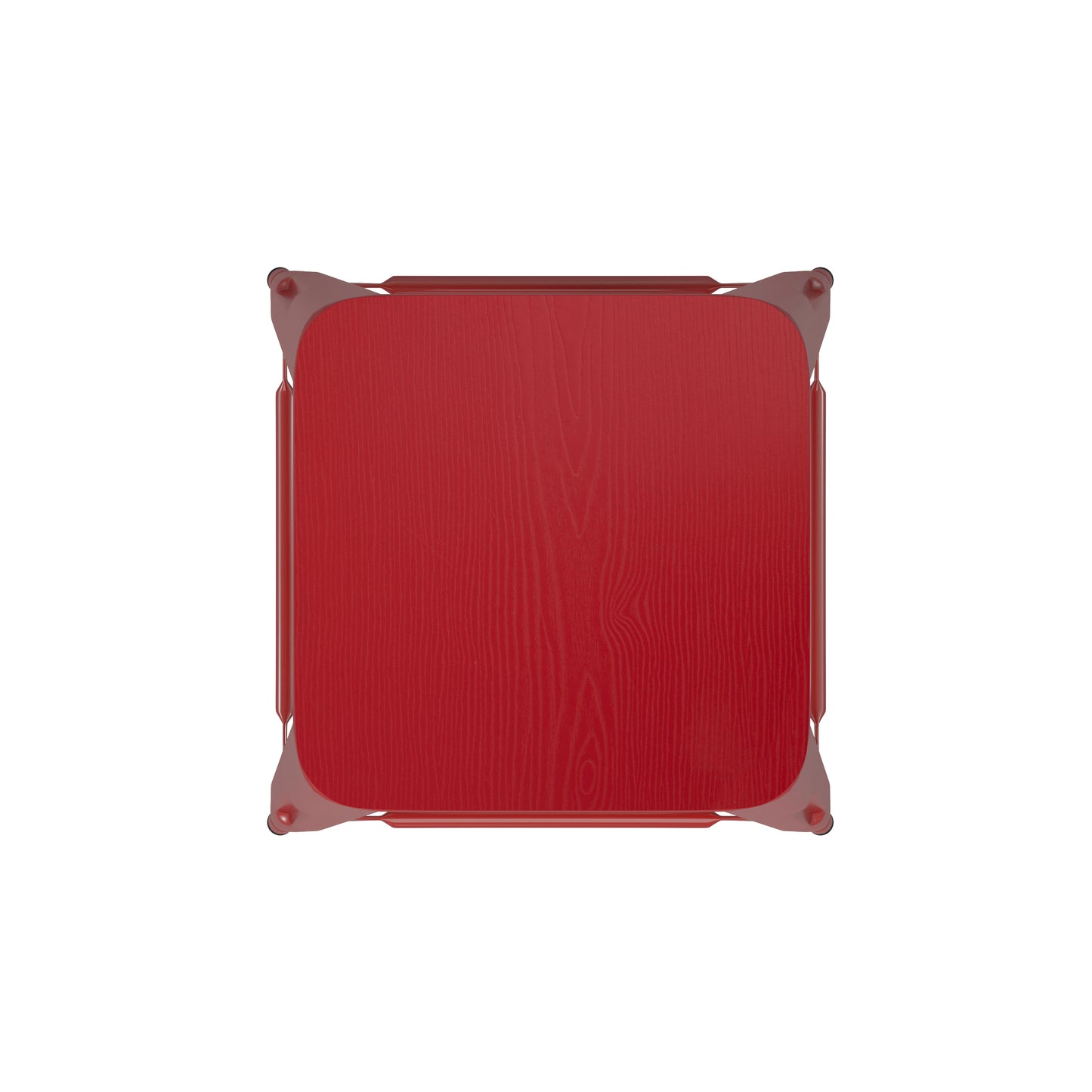 Kai Commercial Grade 30" High Backless Red Metal Indoor-Outdoor Barstool with Red Poly Resin Wood Seat Red Seat/Red Frame