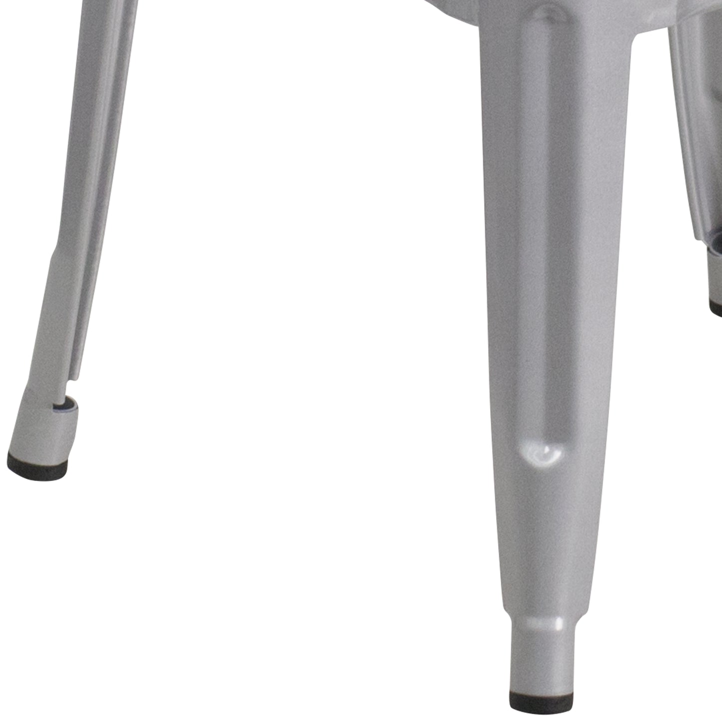 Kai Commercial Grade 30" High Backless Silver Metal Indoor-Outdoor Barstool with Square Seat Silver