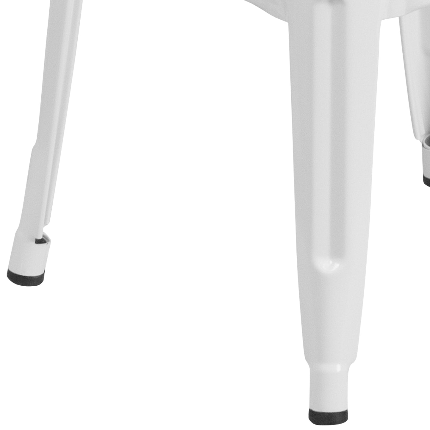 Kai Commercial Grade 30" High Backless White Metal Indoor-Outdoor Barstool with Square Seat White