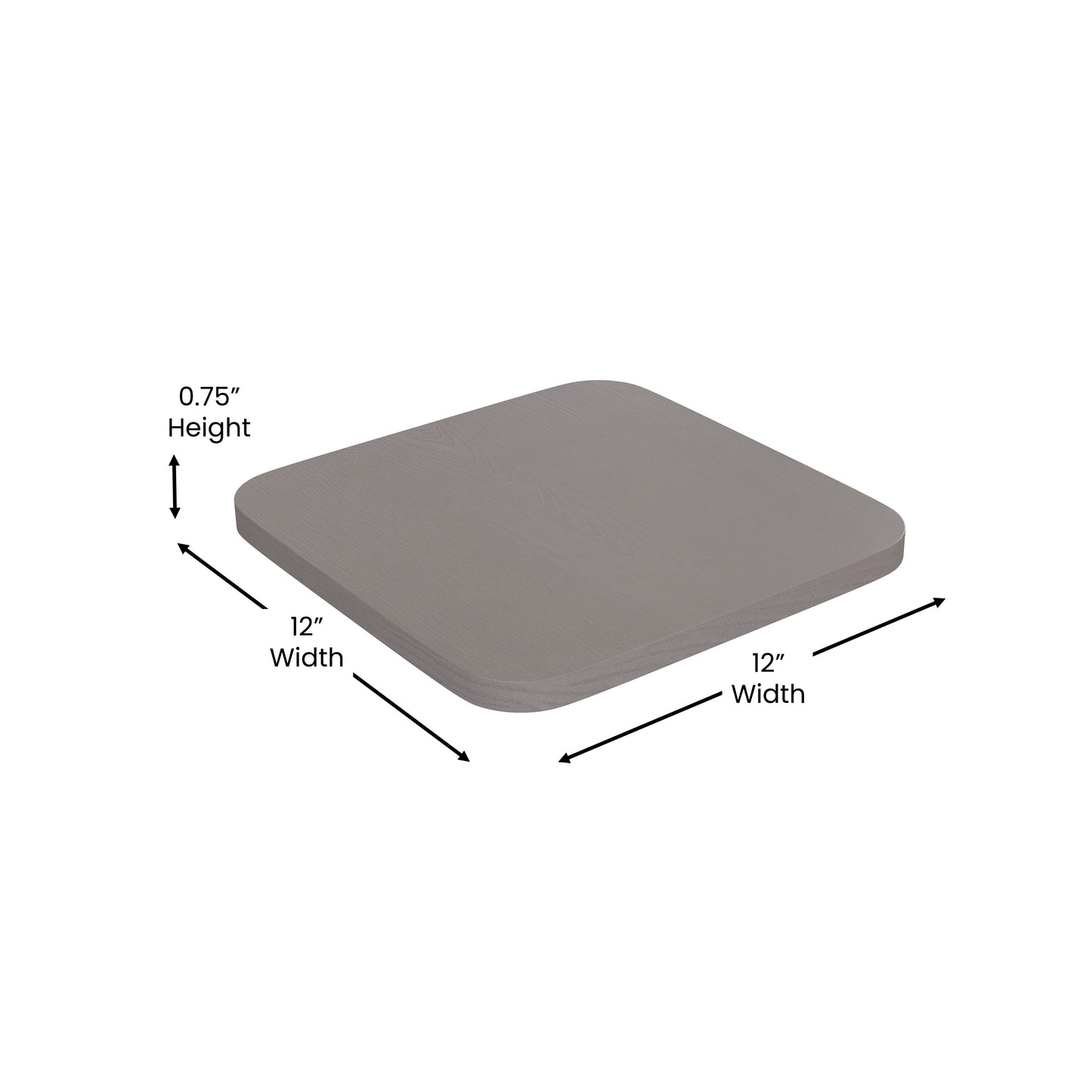 Kai Commercial Grade 30" High Backless White Metal Indoor-Outdoor Barstool with Gray Poly Resin Wood Seat Gray Seat/White Frame