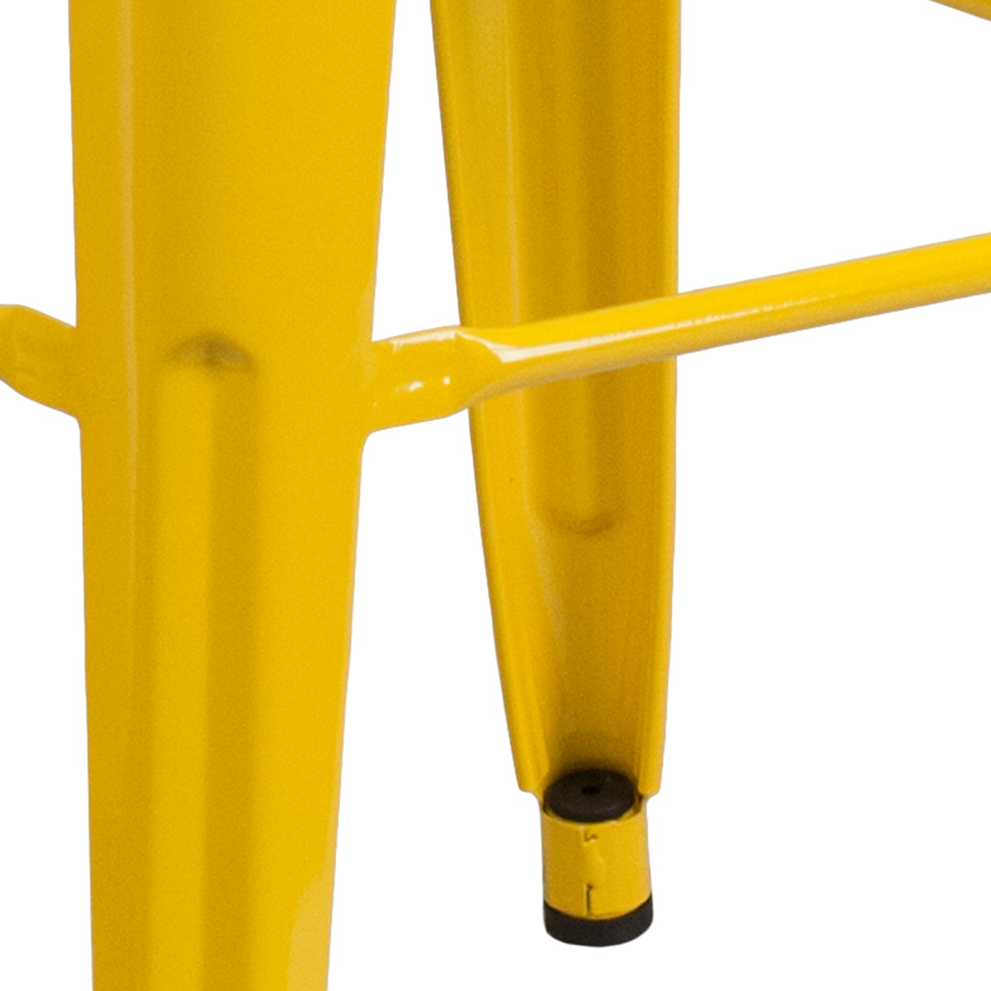 Kai Commercial Grade 30" High Backless Yellow Metal Indoor-Outdoor Barstool with Square Seat Yellow