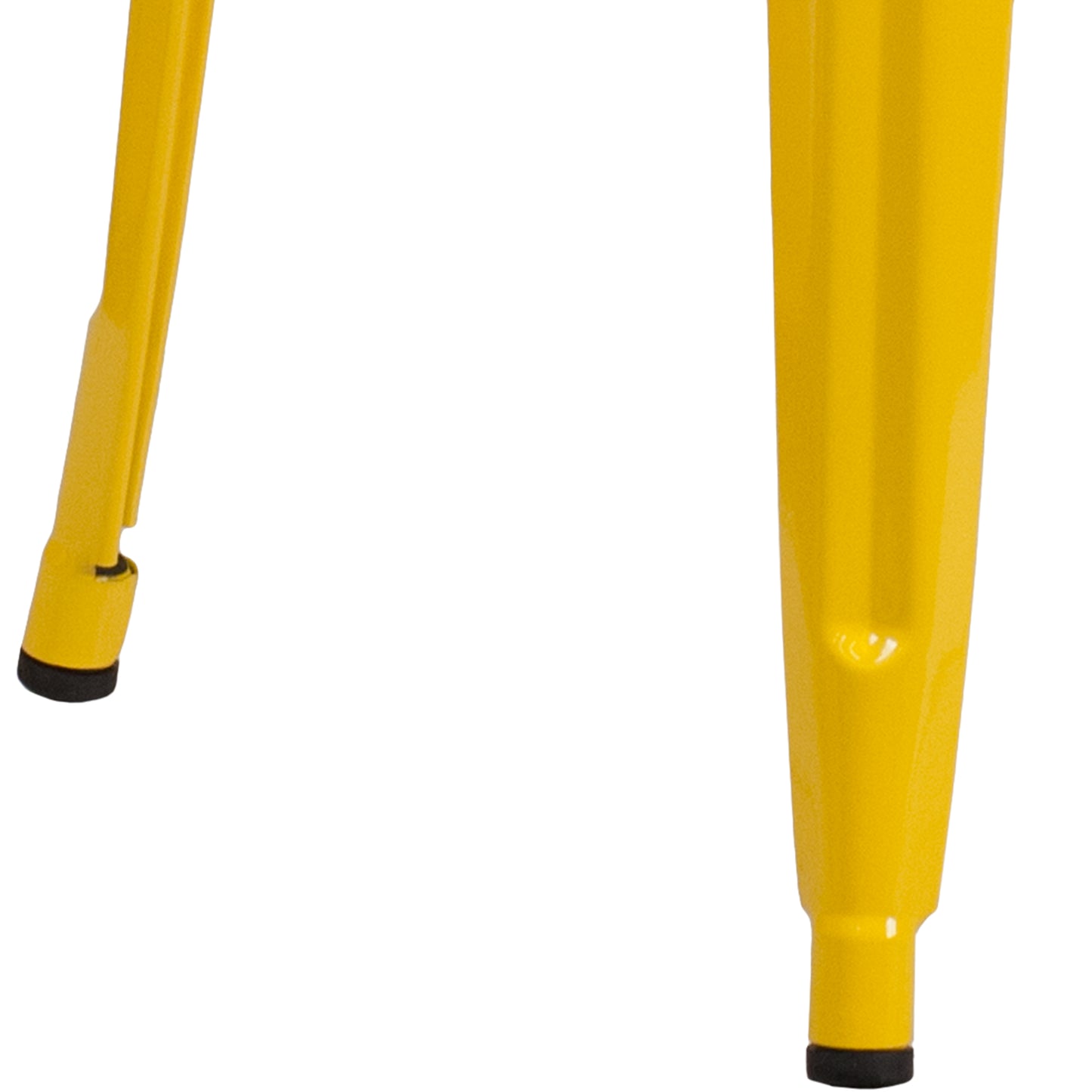 Kai Commercial Grade 30" High Backless Yellow Metal Indoor-Outdoor Barstool with Square Seat Yellow