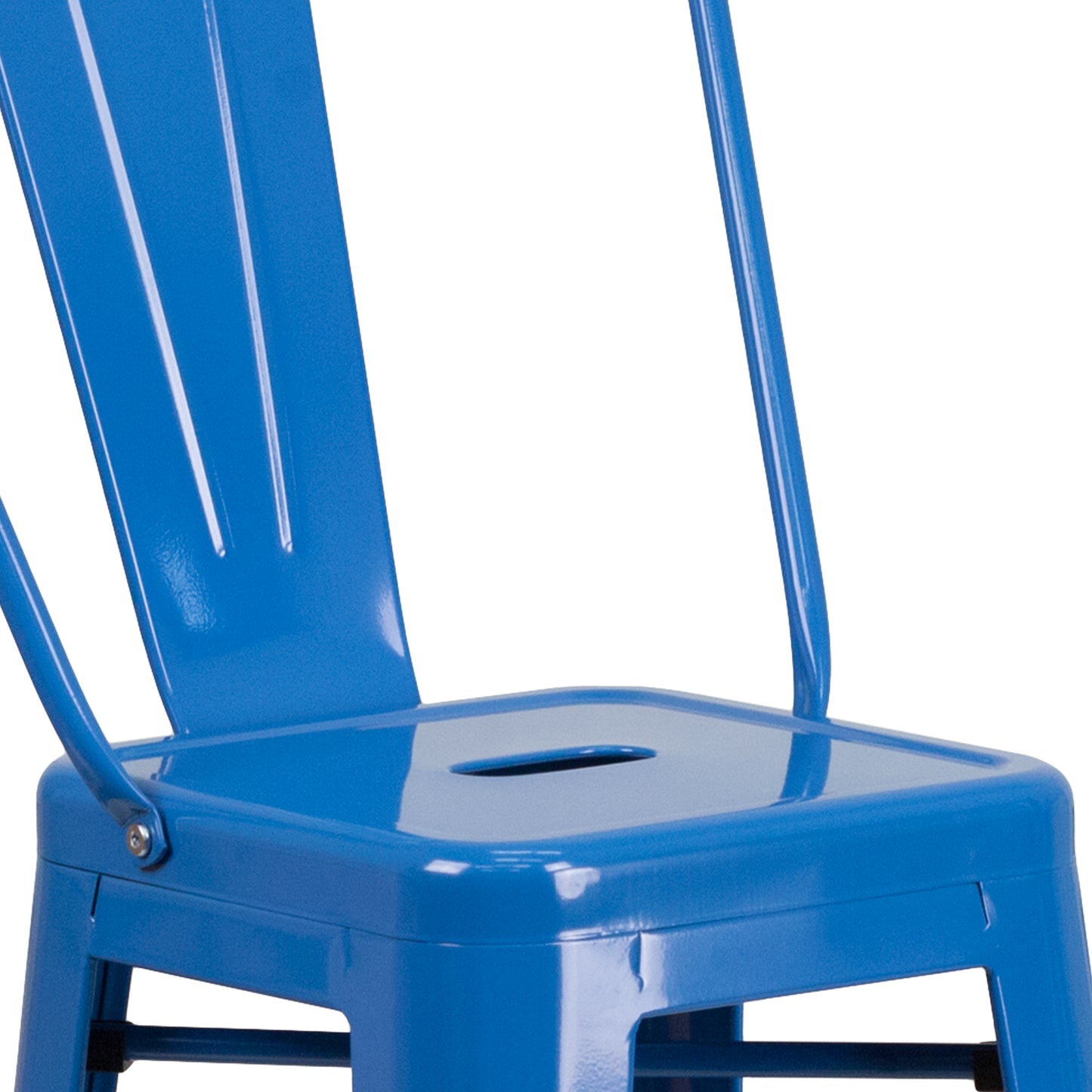 Kai Commercial Grade 30" High Blue Metal Indoor-Outdoor Barstool with Removable Back Blue CH-31320-30GB-BL-GG