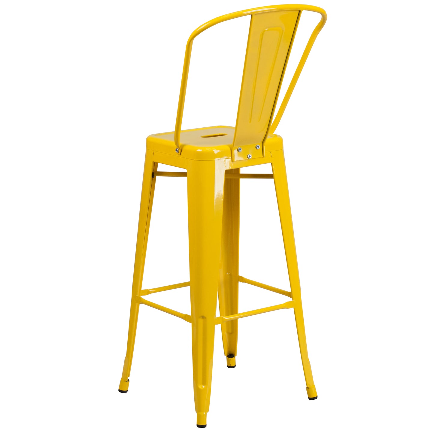 Kai Commercial Grade 30" High Yellow Metal Indoor-Outdoor Barstool with Removable Back Yellow