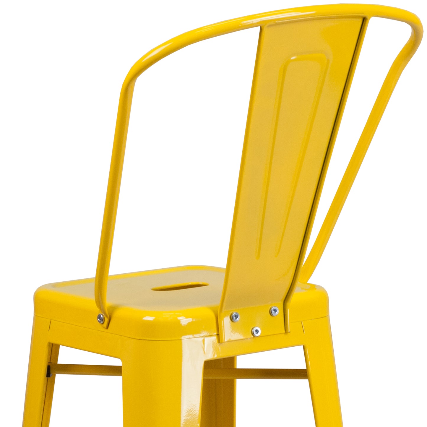 Kai Commercial Grade 30" High Yellow Metal Indoor-Outdoor Barstool with Removable Back Yellow