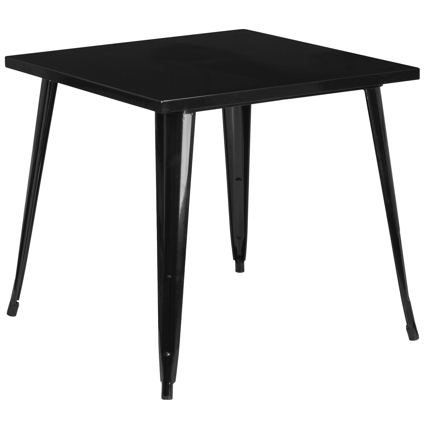 Toby Commercial Grade 31.75" Square Black Metal Indoor-Outdoor Table Black