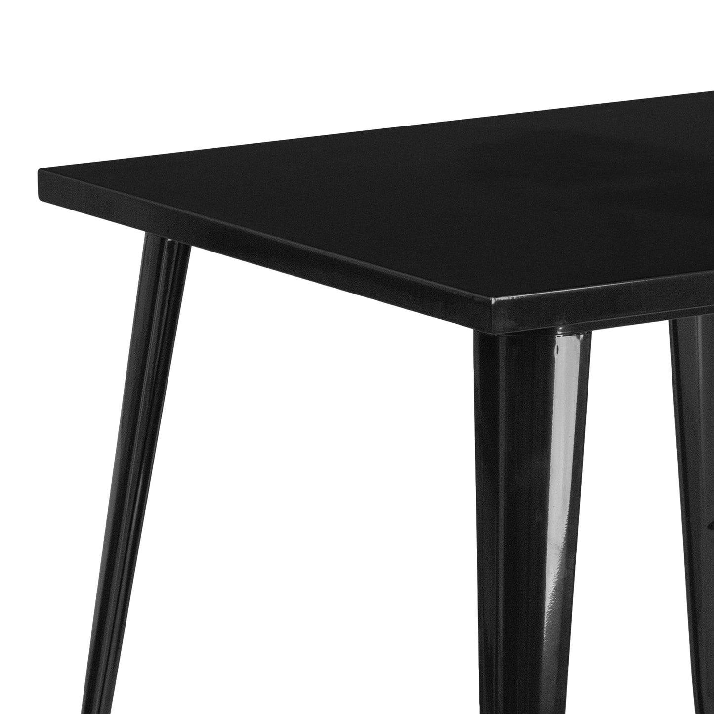 Toby Commercial Grade 31.75" Square Black Metal Indoor-Outdoor Table Black