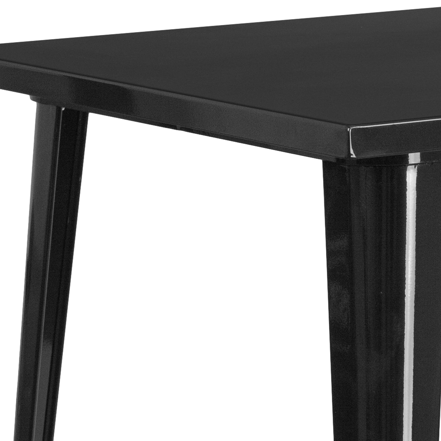 Nolan Commercial Grade 31.5" Square Black Metal Indoor-Outdoor Bar Height Table Black