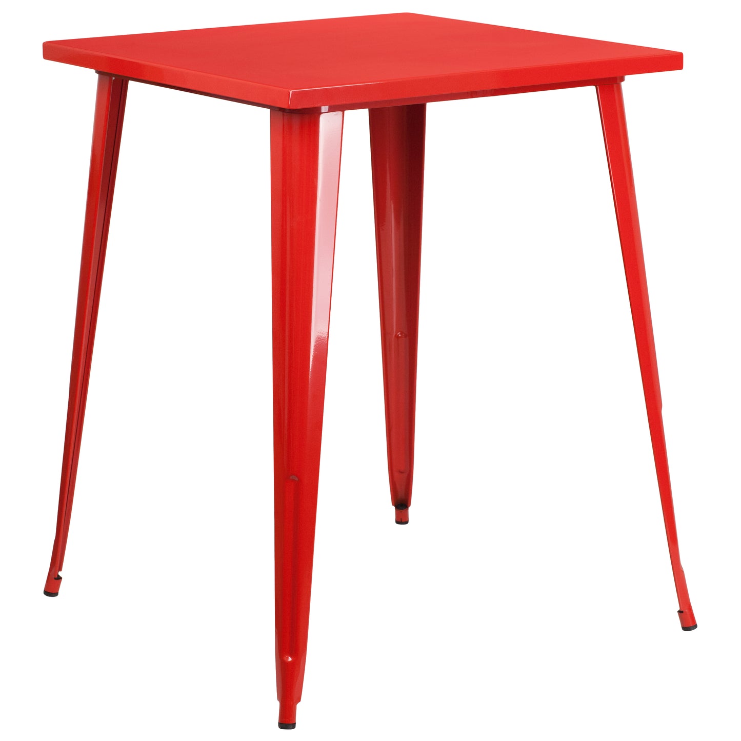 Nolan Commercial Grade 31.5" Square Red Metal Indoor-Outdoor Bar Height Table Red