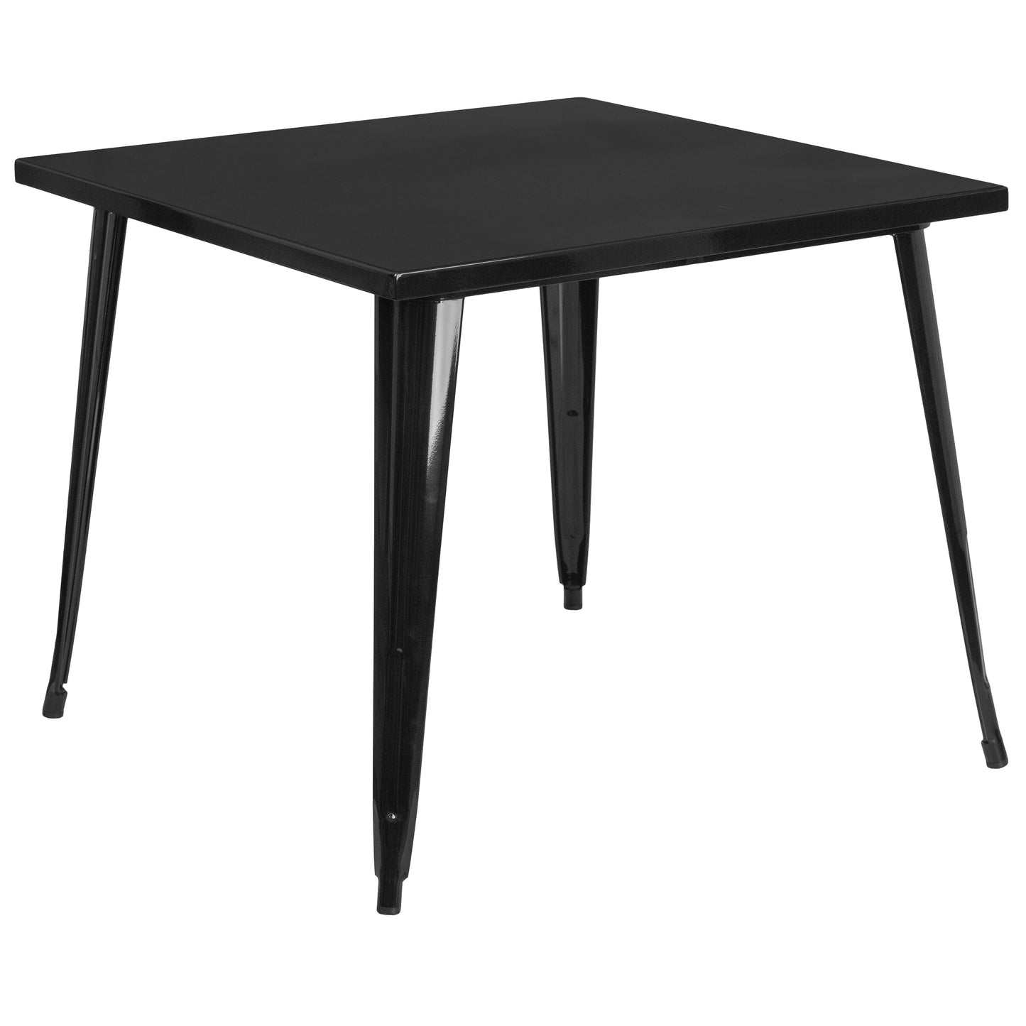 Parker Commercial Grade 35.5" Square Black Metal Indoor-Outdoor Table Black