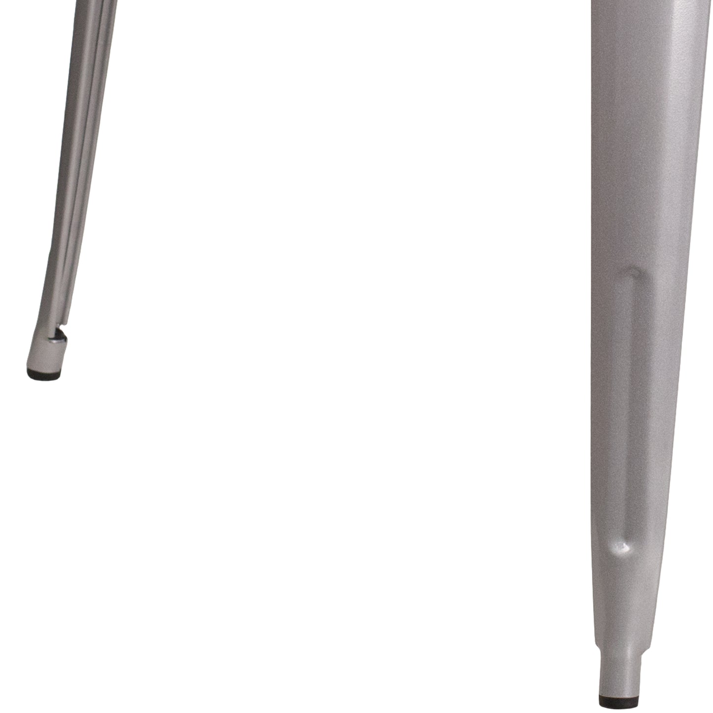 Parker Commercial Grade 35.5" Square Silver Metal Indoor-Outdoor Table Silver