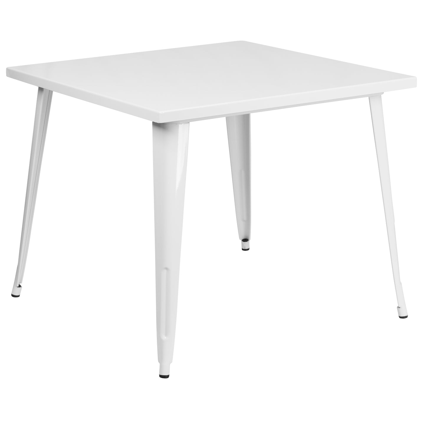 Parker Commercial Grade 35.5" Square White Metal Indoor-Outdoor Table White