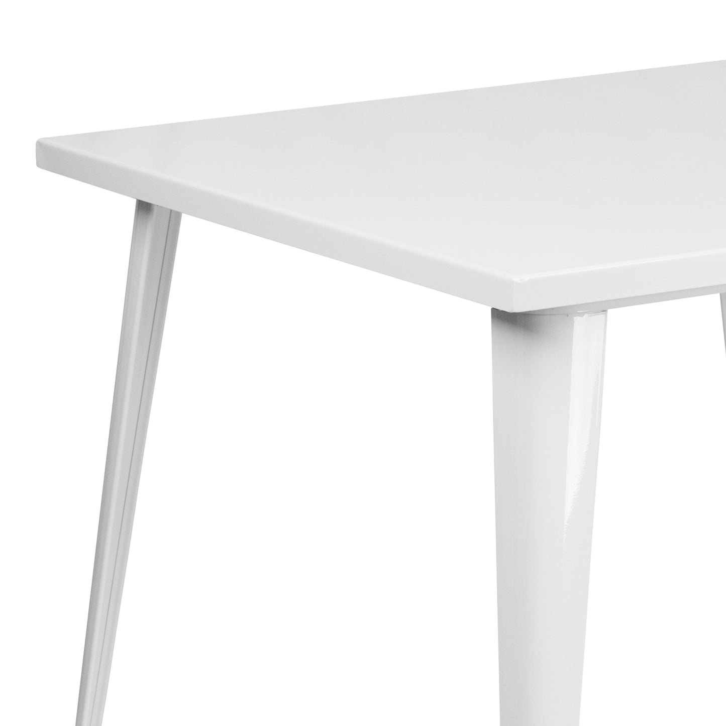 Parker Commercial Grade 35.5" Square White Metal Indoor-Outdoor Table White