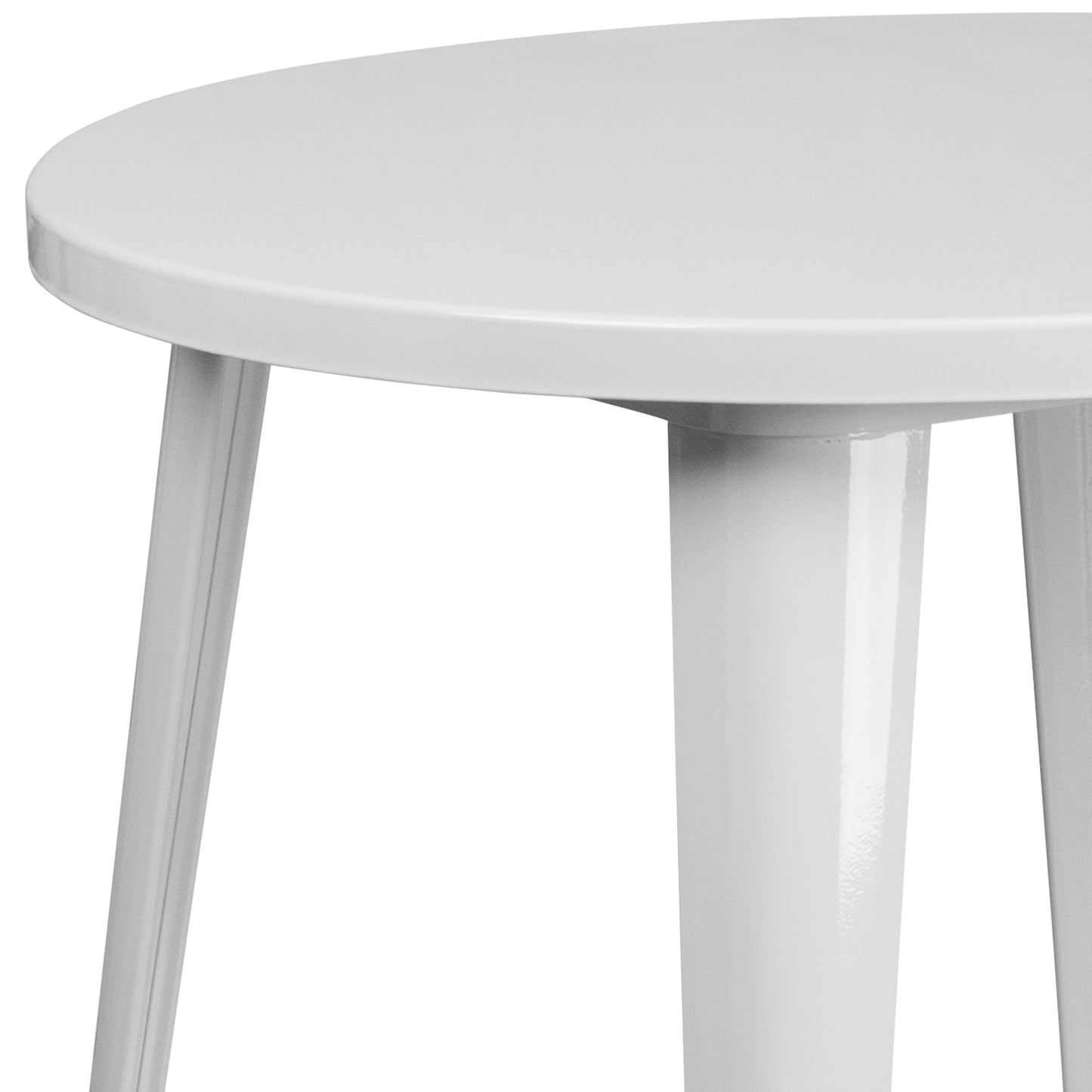 Jeffrey Commercial Grade 30" Round White Metal Indoor-Outdoor Table White