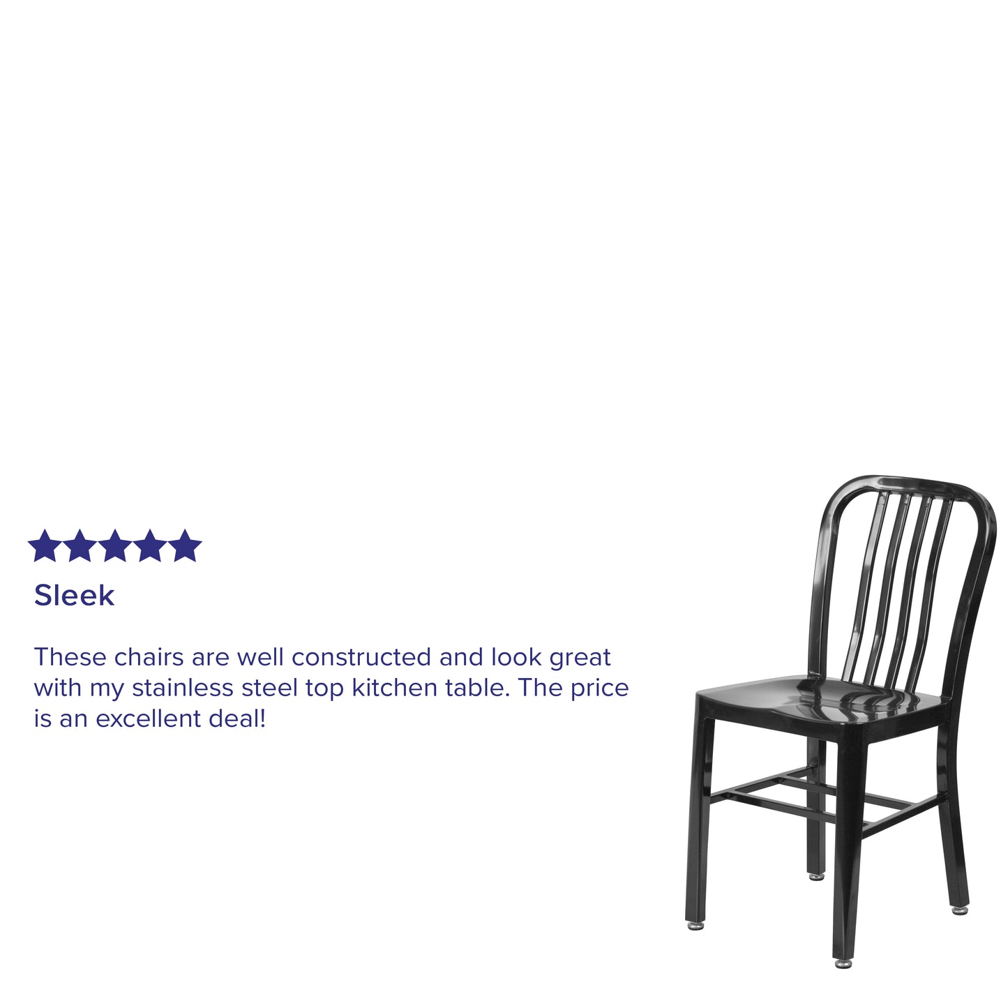 Gael Commercial Grade Black Metal Indoor-Outdoor Chair Black