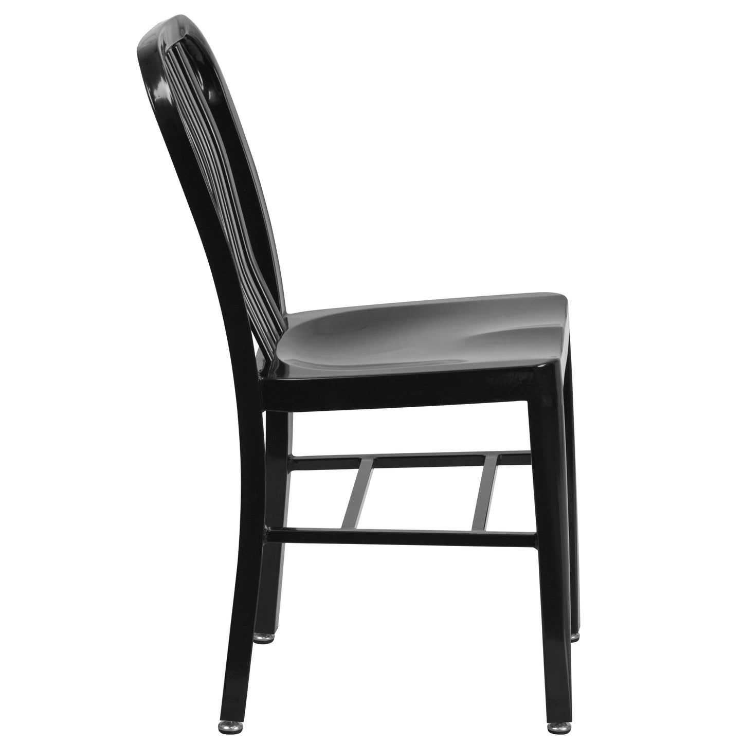 Gael Commercial Grade Black Metal Indoor-Outdoor Chair Black