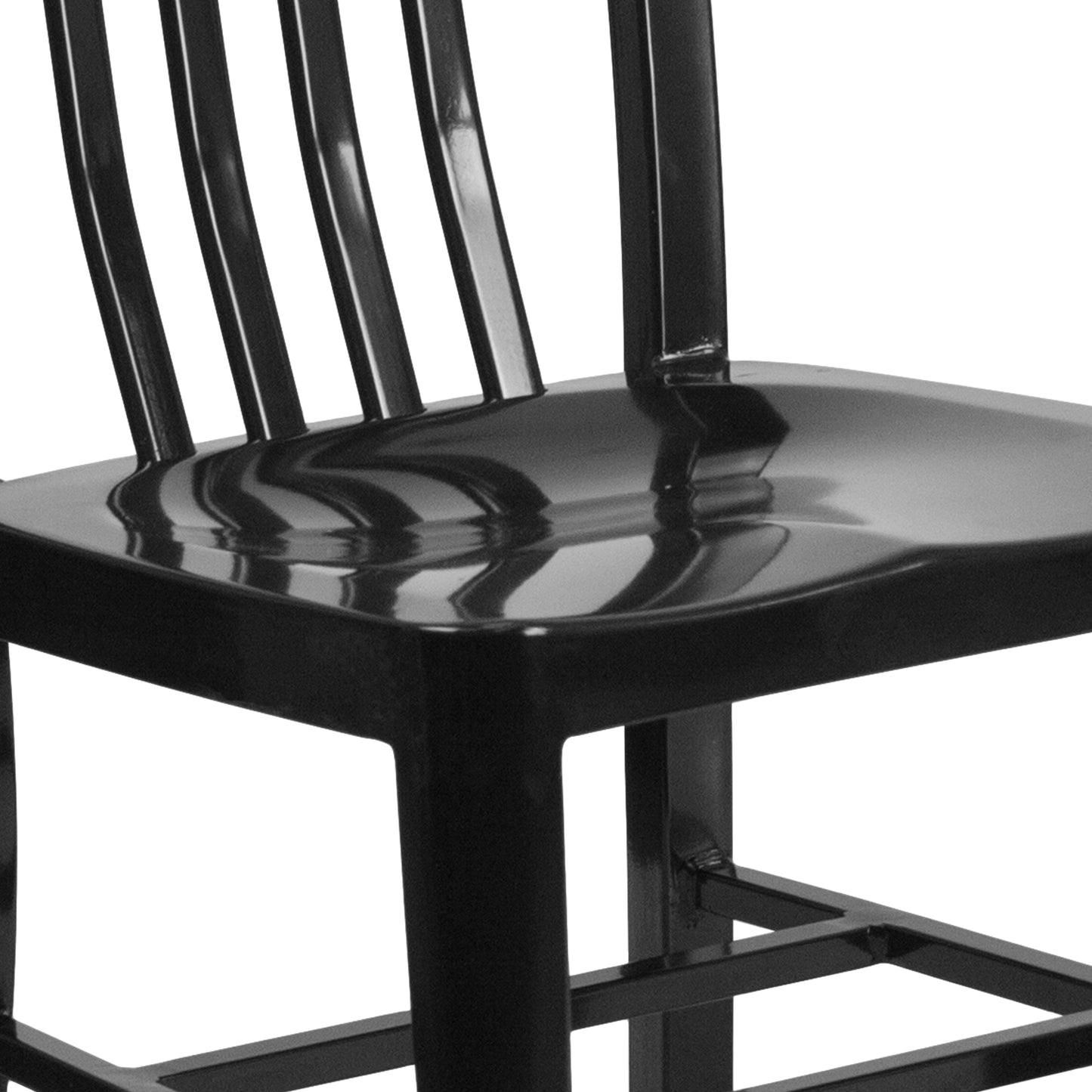 Gael Commercial Grade Black Metal Indoor-Outdoor Chair Black