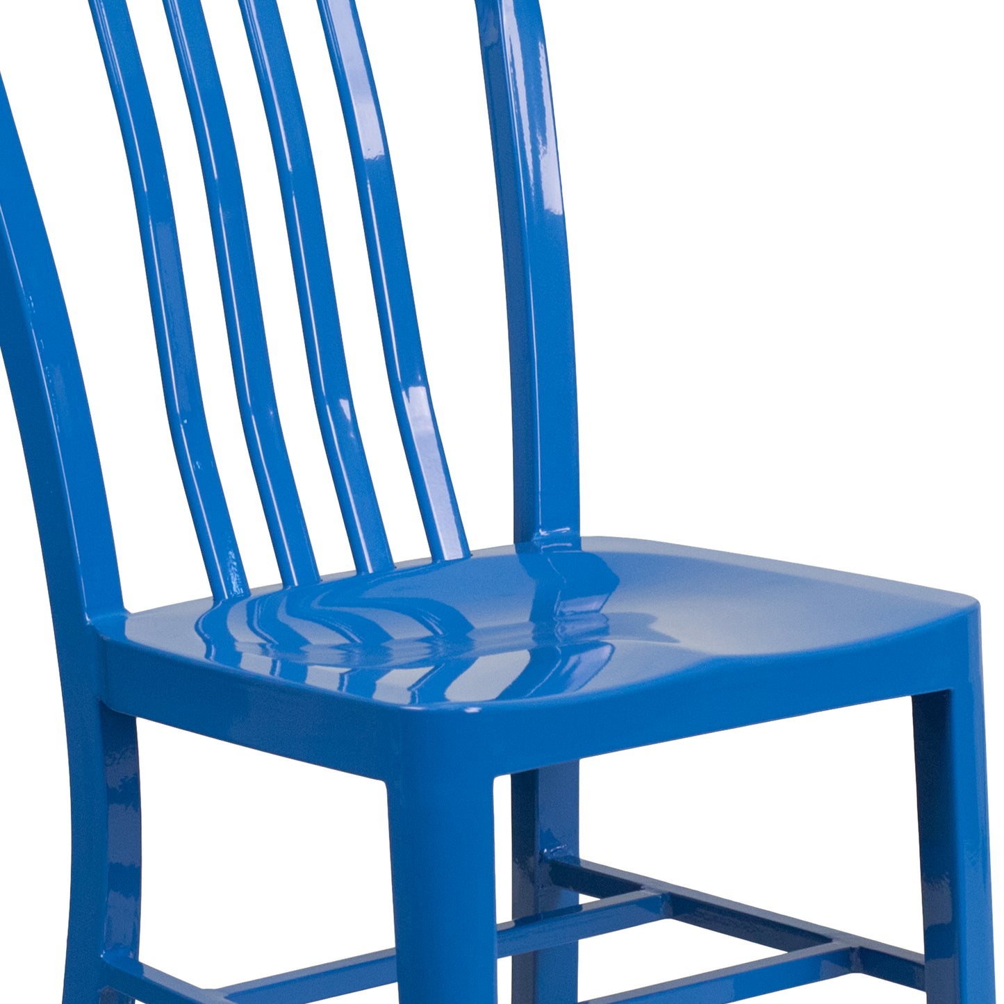Gael Commercial Grade Blue Metal Indoor-Outdoor Chair Blue