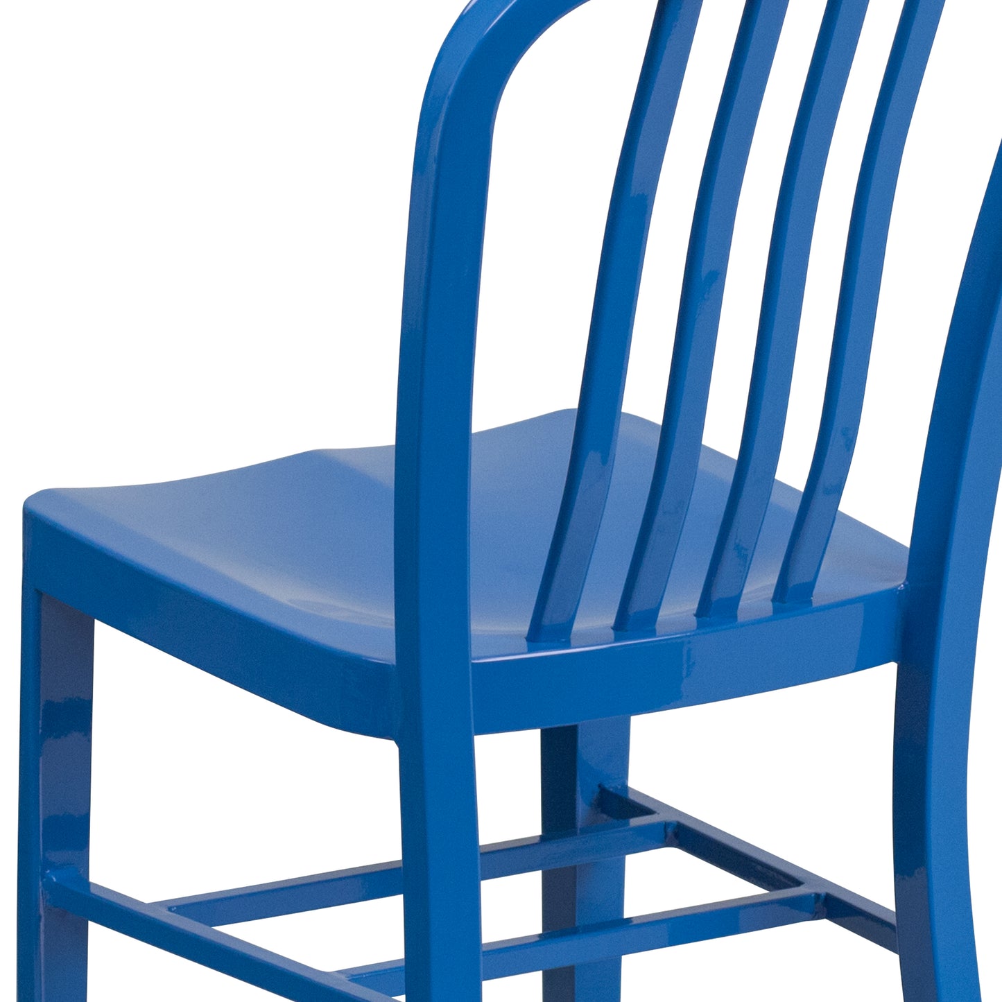 Gael Commercial Grade Blue Metal Indoor-Outdoor Chair Blue