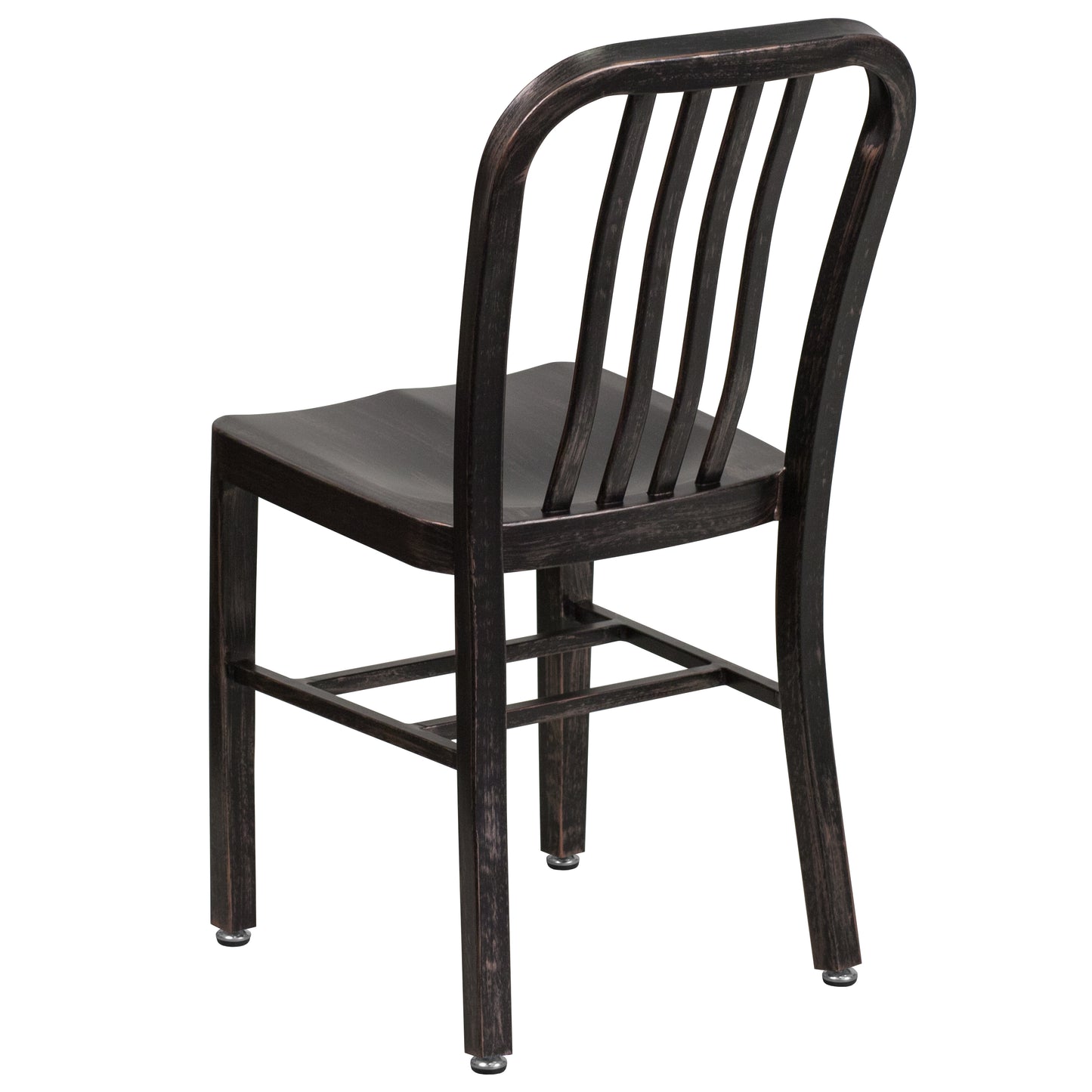 Gael Commercial Grade Black-Antique Gold Metal Indoor-Outdoor Chair Black-Antique Gold