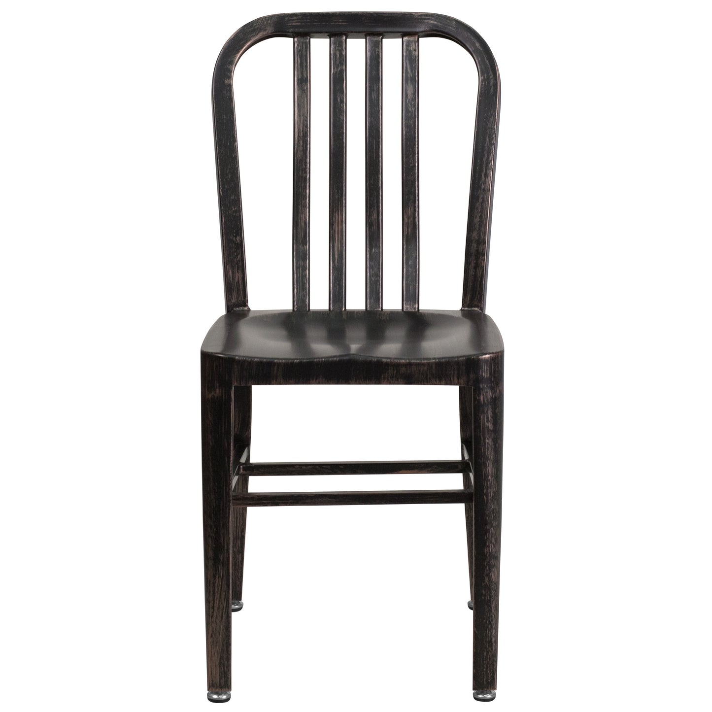 Gael Commercial Grade Black-Antique Gold Metal Indoor-Outdoor Chair Black-Antique Gold