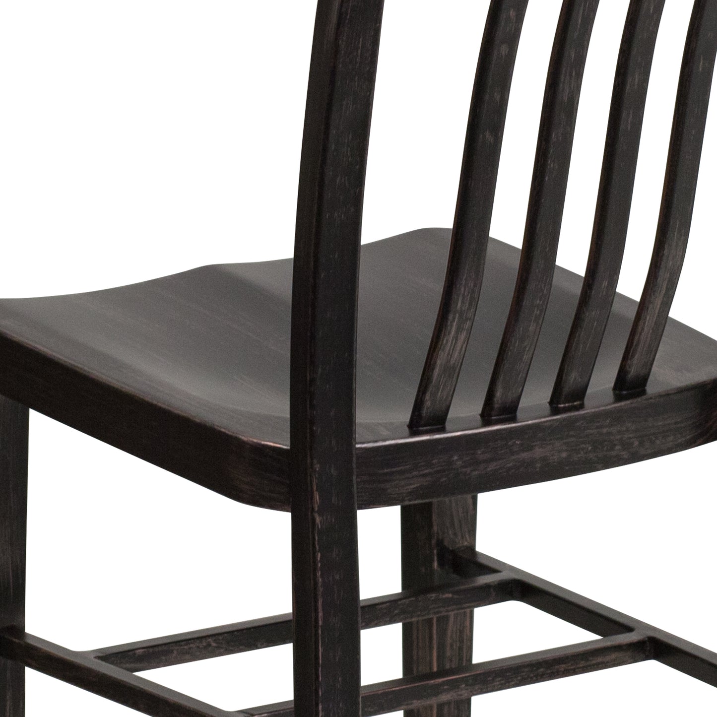 Gael Commercial Grade Black-Antique Gold Metal Indoor-Outdoor Chair Black-Antique Gold