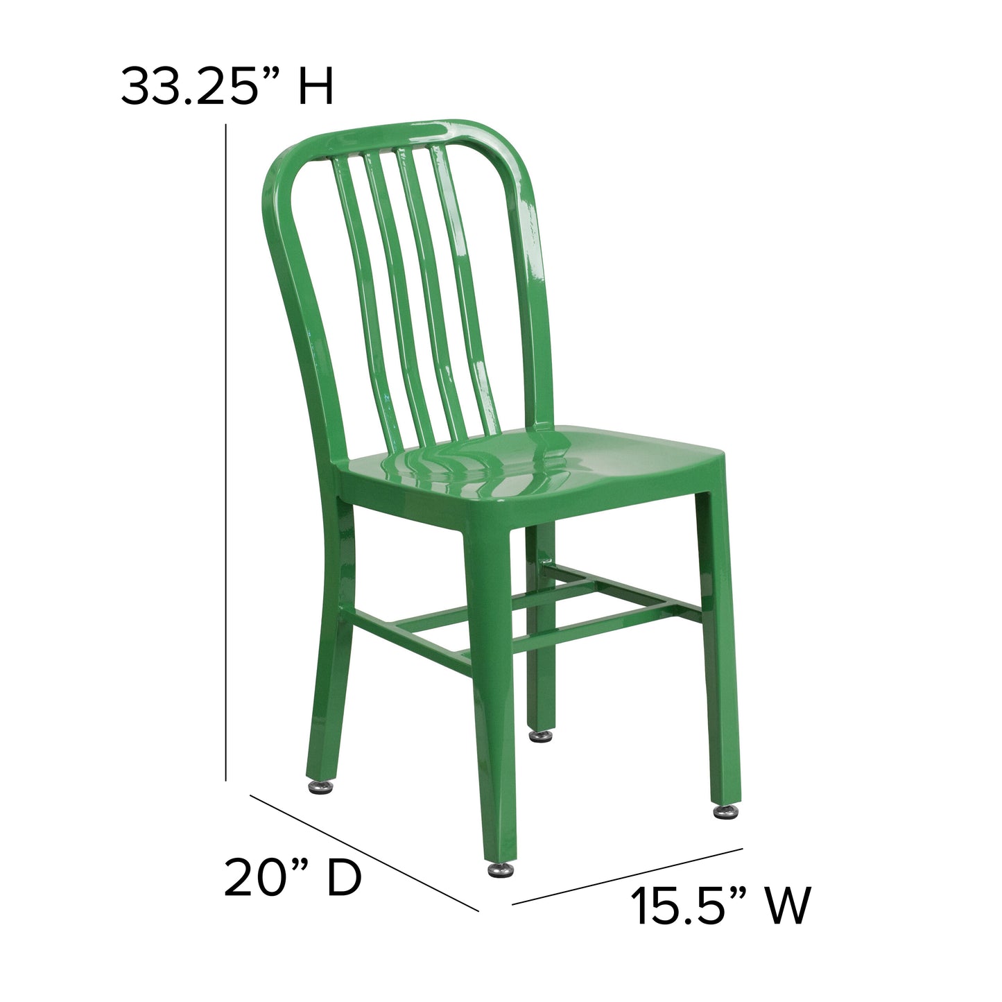 Gael Commercial Grade Green Metal Indoor-Outdoor Chair Green