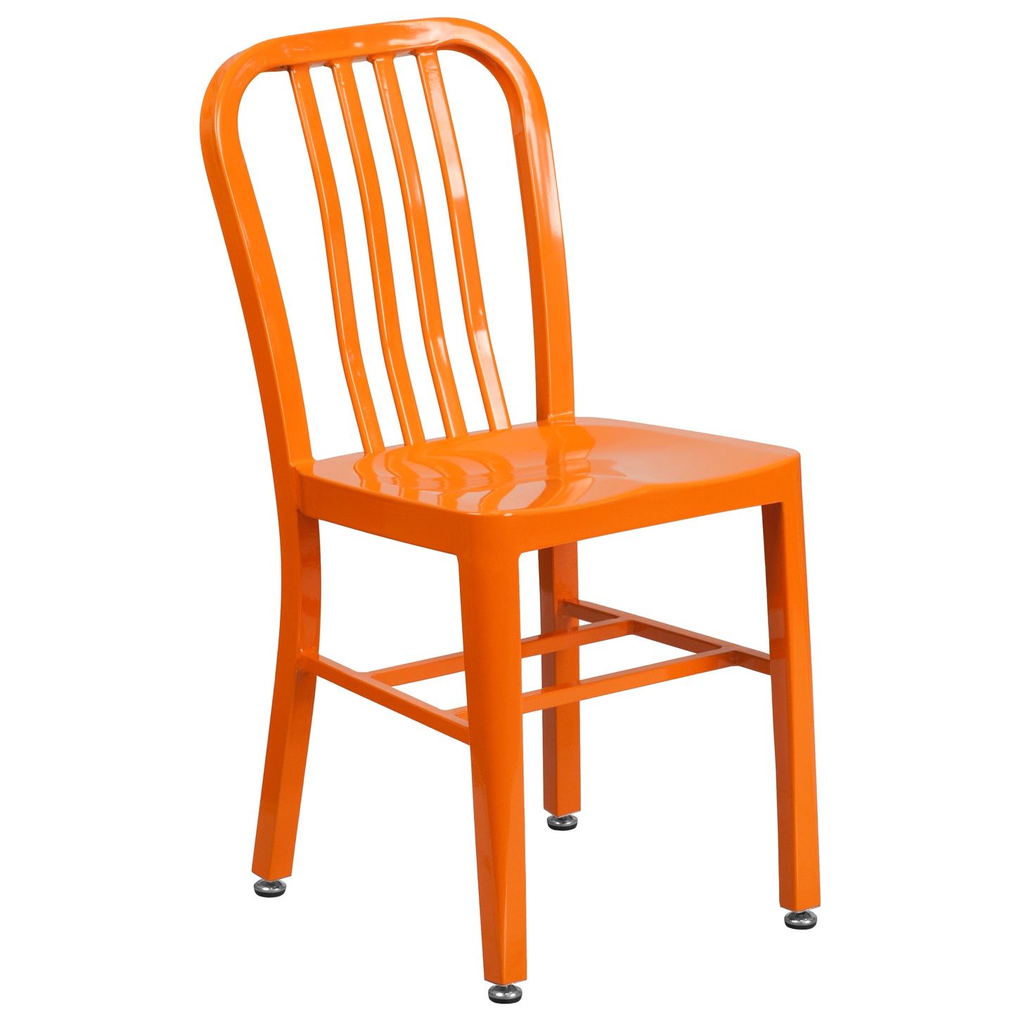 Gael Commercial Grade Orange Metal Indoor-Outdoor Chair Orange