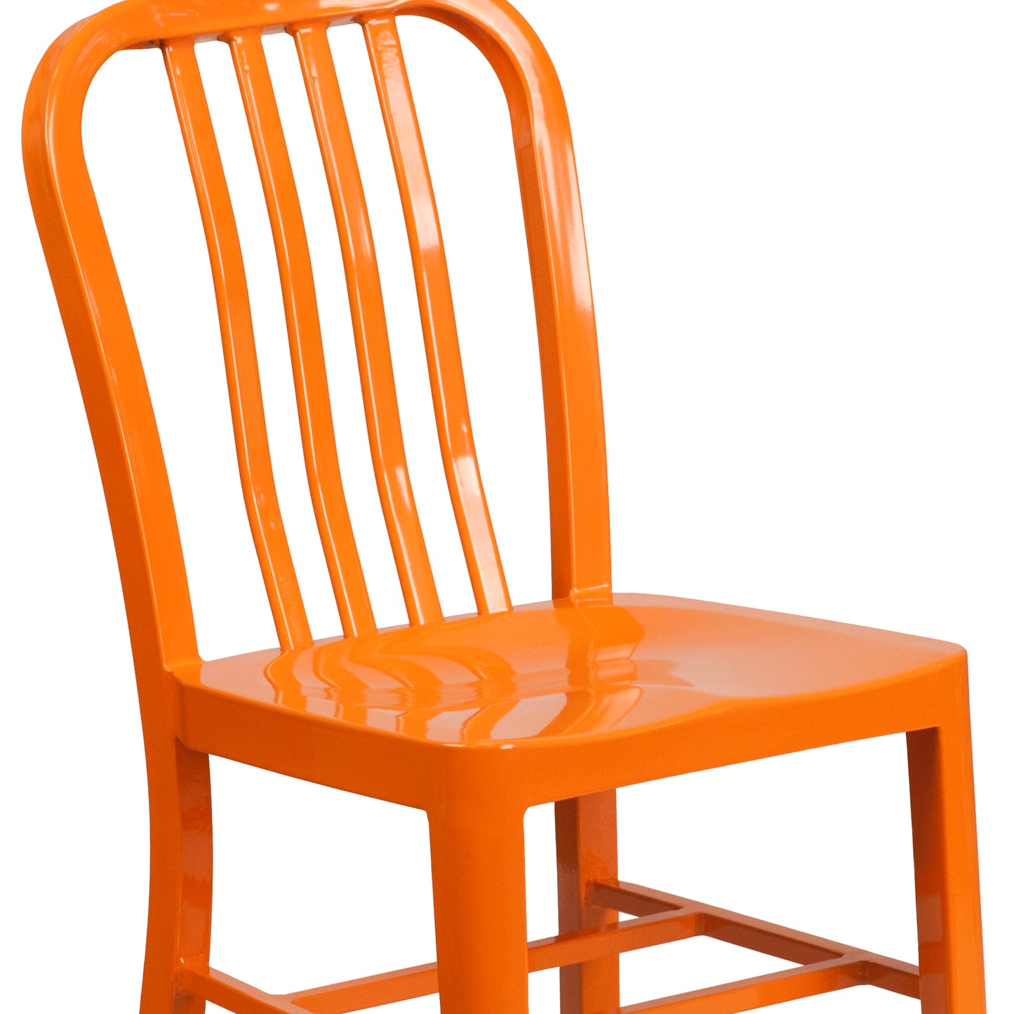 Gael Commercial Grade Orange Metal Indoor-Outdoor Chair Orange
