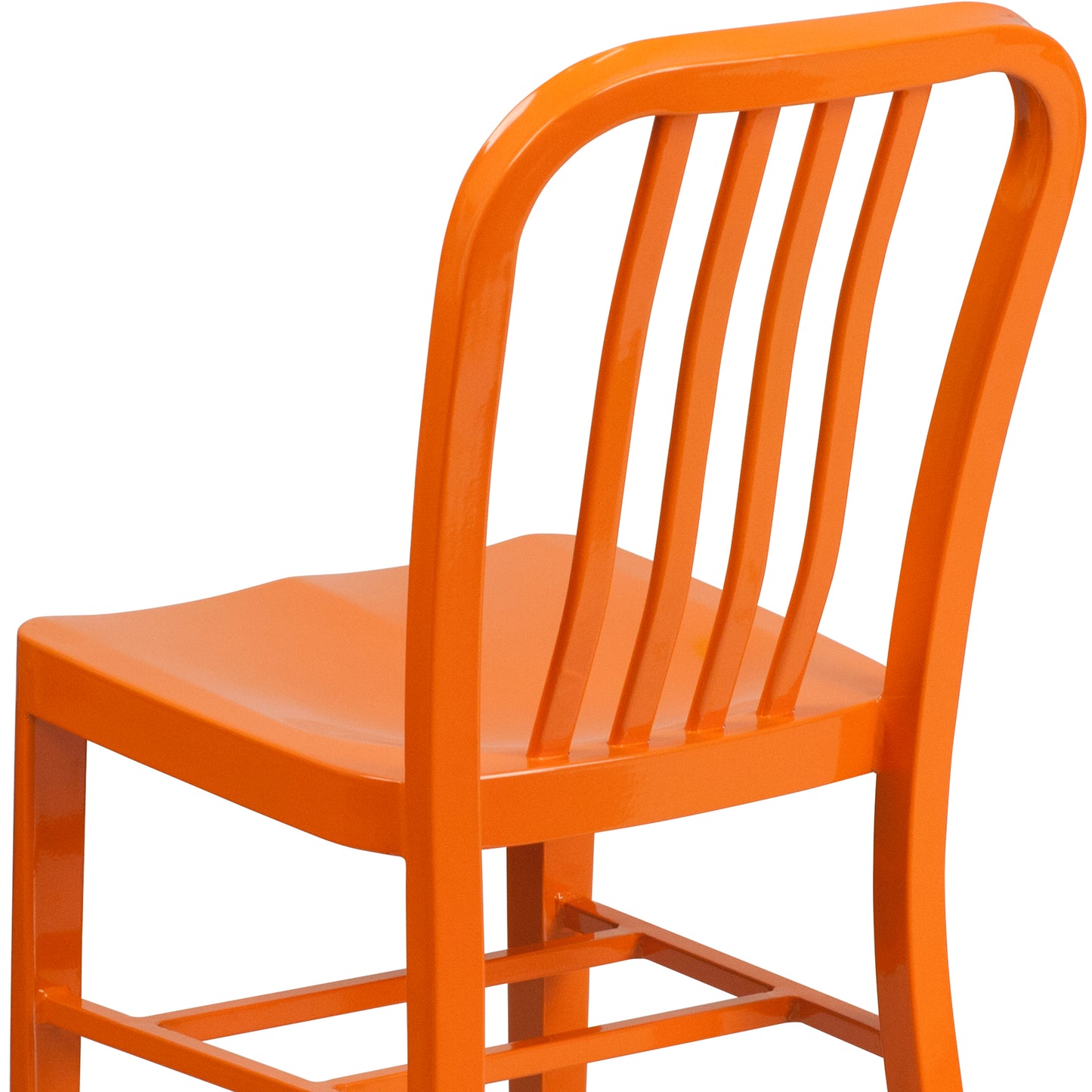 Gael Commercial Grade Orange Metal Indoor-Outdoor Chair Orange