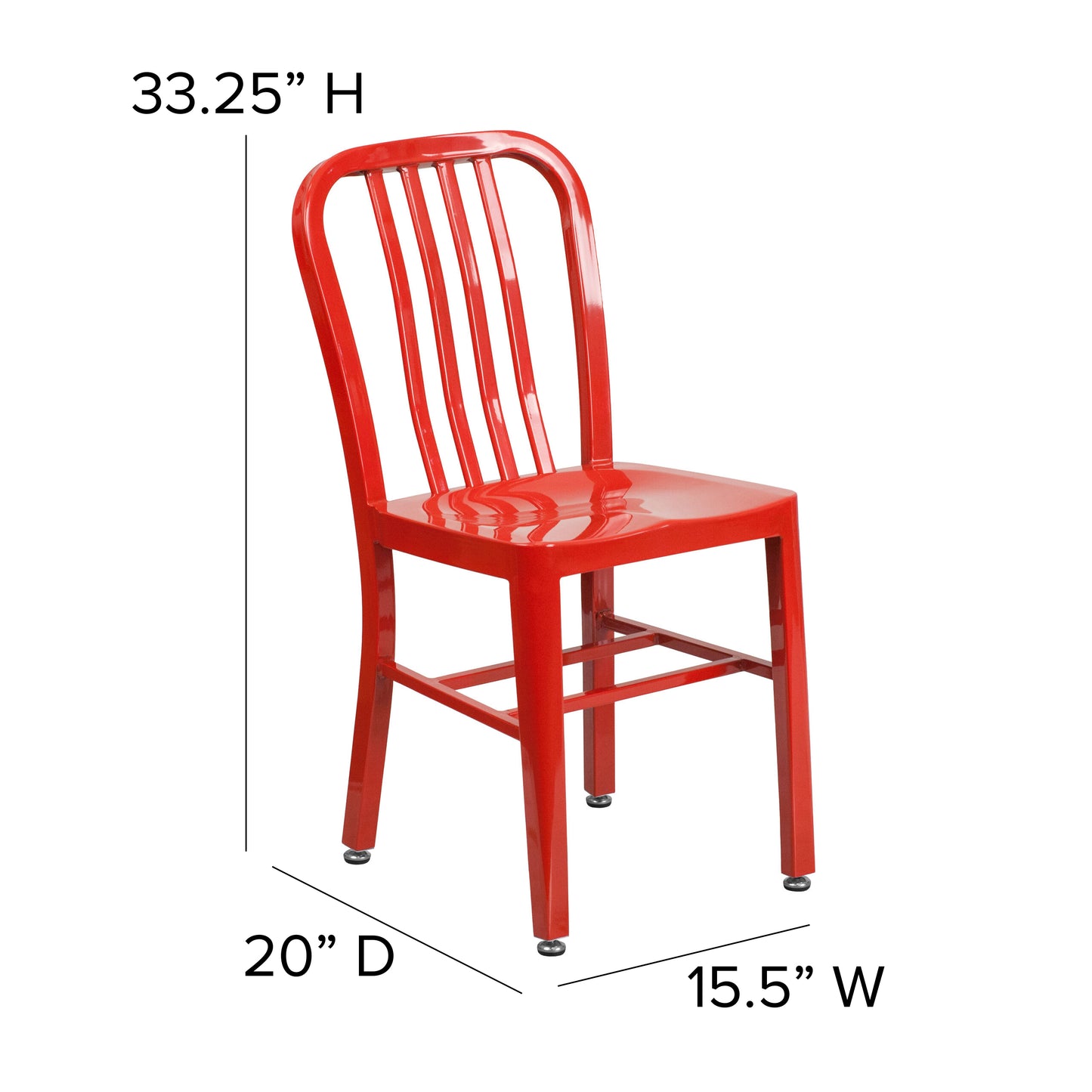 Gael Commercial Grade Red Metal Indoor-Outdoor Chair Red