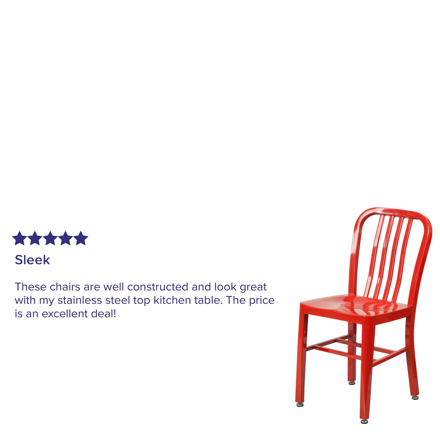 Gael Commercial Grade Red Metal Indoor-Outdoor Chair Red