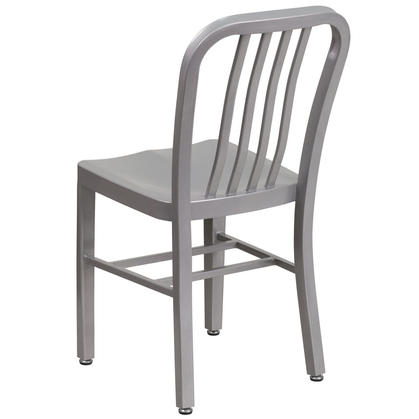 Gael Commercial Grade Silver Metal Indoor-Outdoor Chair Silver