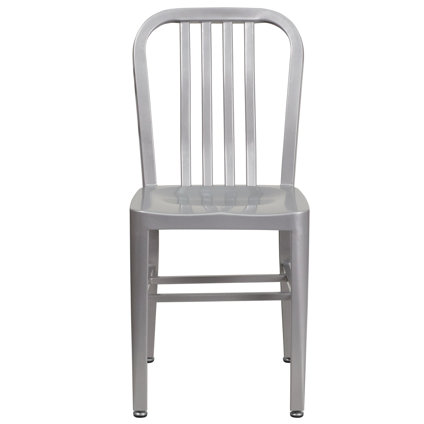 Gael Commercial Grade Silver Metal Indoor-Outdoor Chair Silver