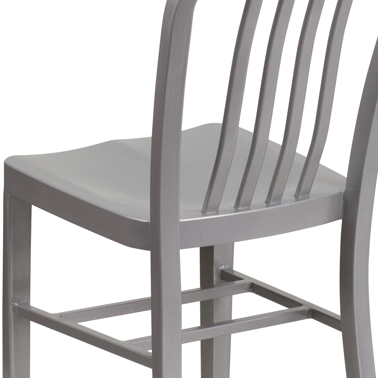 Gael Commercial Grade Silver Metal Indoor-Outdoor Chair Silver