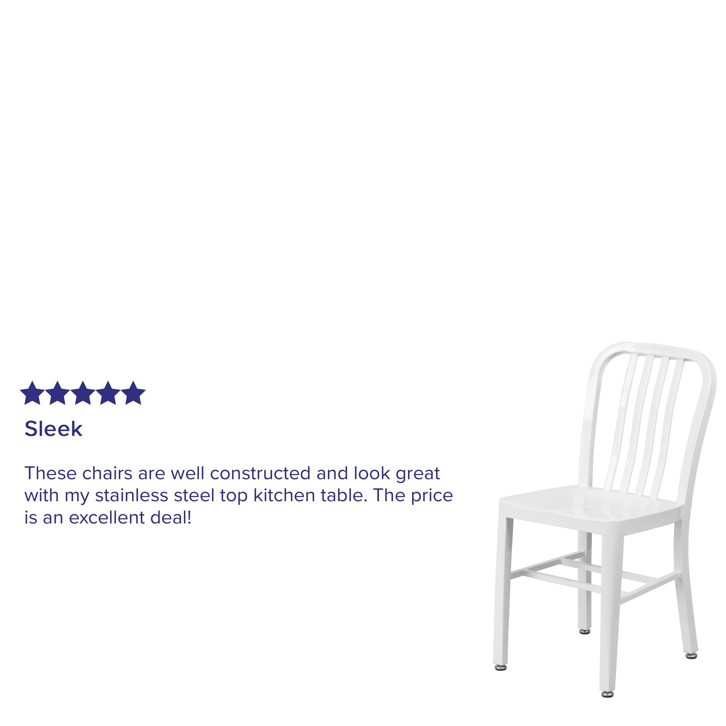 Gael Commercial Grade White Metal Indoor-Outdoor Chair White