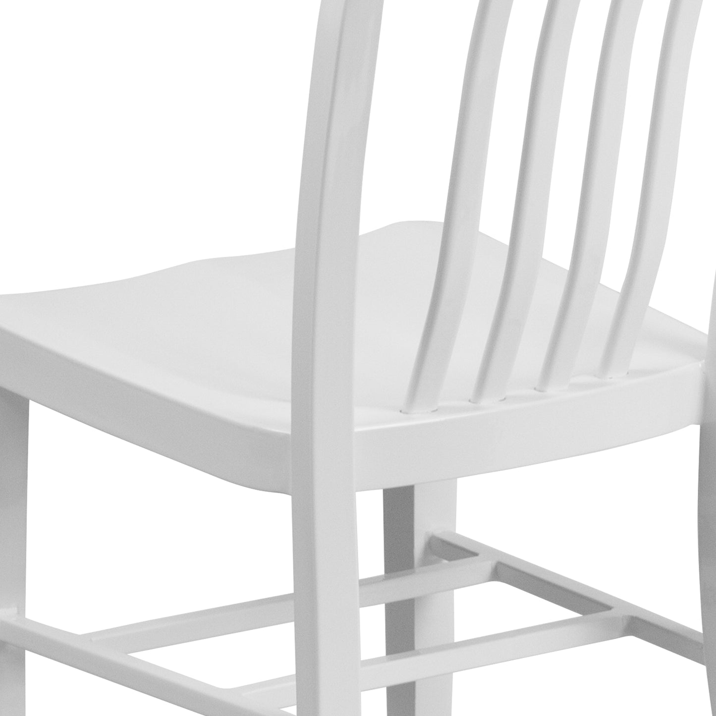 Gael Commercial Grade White Metal Indoor-Outdoor Chair White
