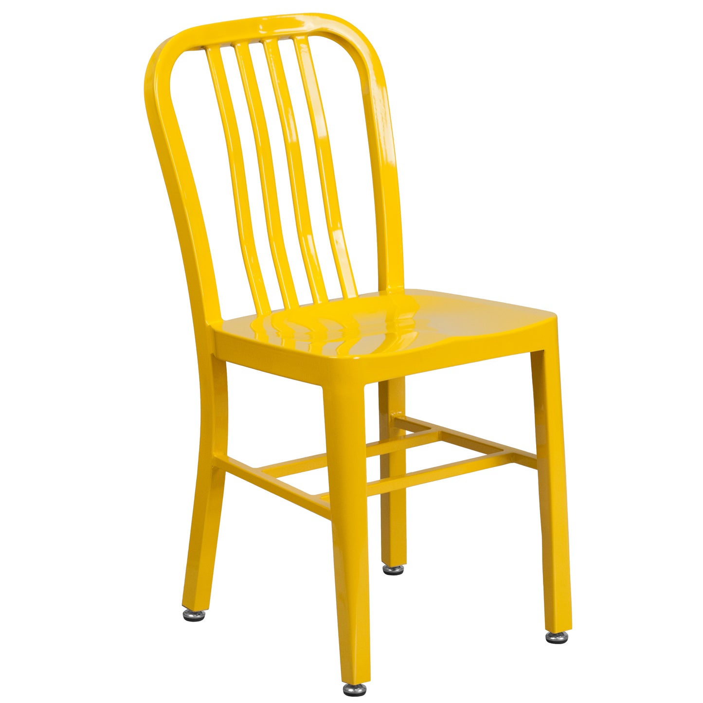 Gael Commercial Grade Yellow Metal Indoor-Outdoor Chair Yellow